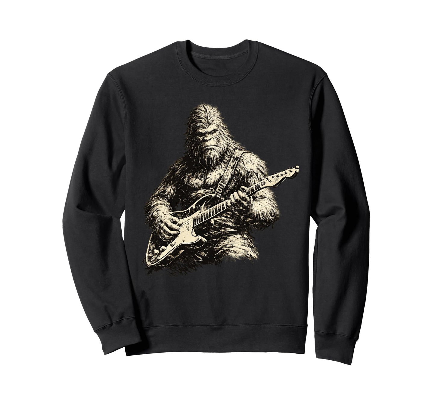 Bigfoot Guitar Dad Funny Fathers Day Sweatshirt - Aesthetic Graphic Unisex - T-Shirt, Sweatshirt, Hoodie