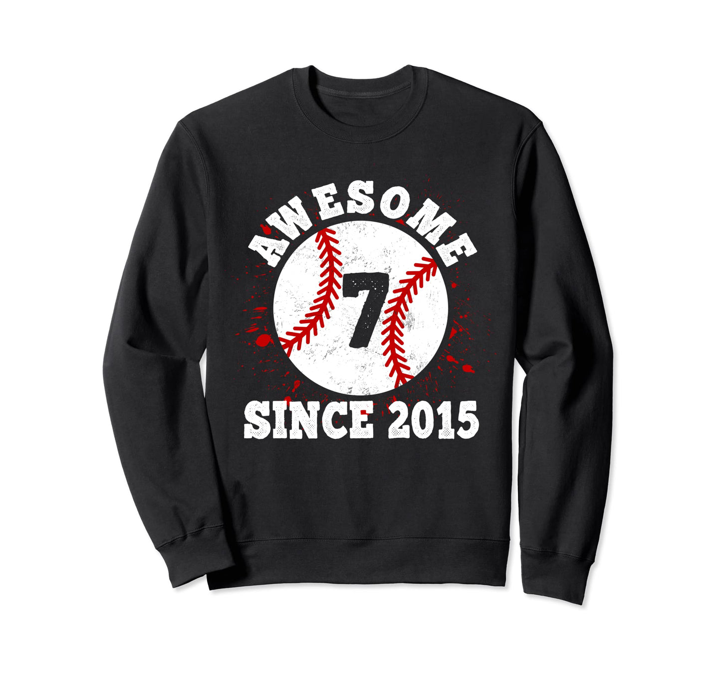 7Th Birthday Awesome Since 2015 Sweatshirt - Aesthetic Graphic Unisex - T-Shirt, Sweatshirt, Hoodie