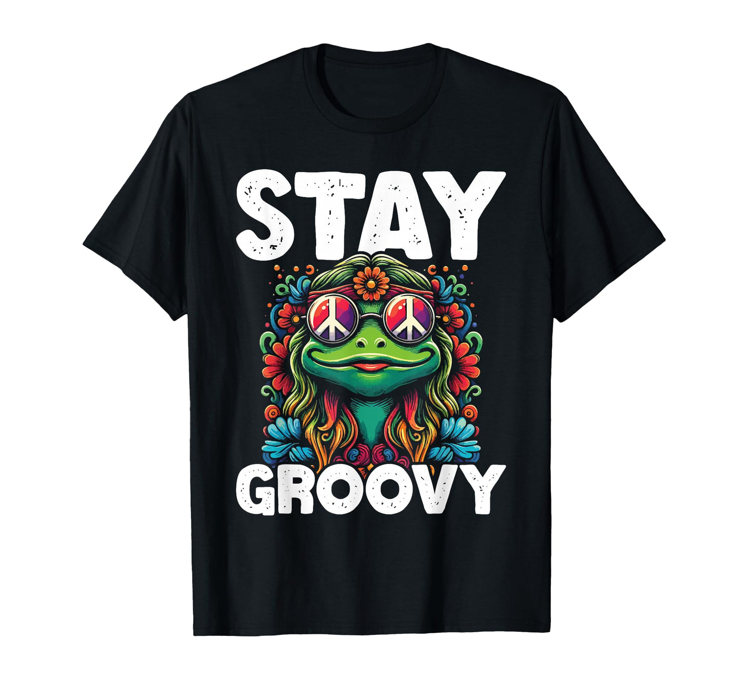 Groovy Hippie Frog Peace T-Shirt - Casual Everyday Wear for Adults - T-Shirt, Sweatshirt, Hoodie