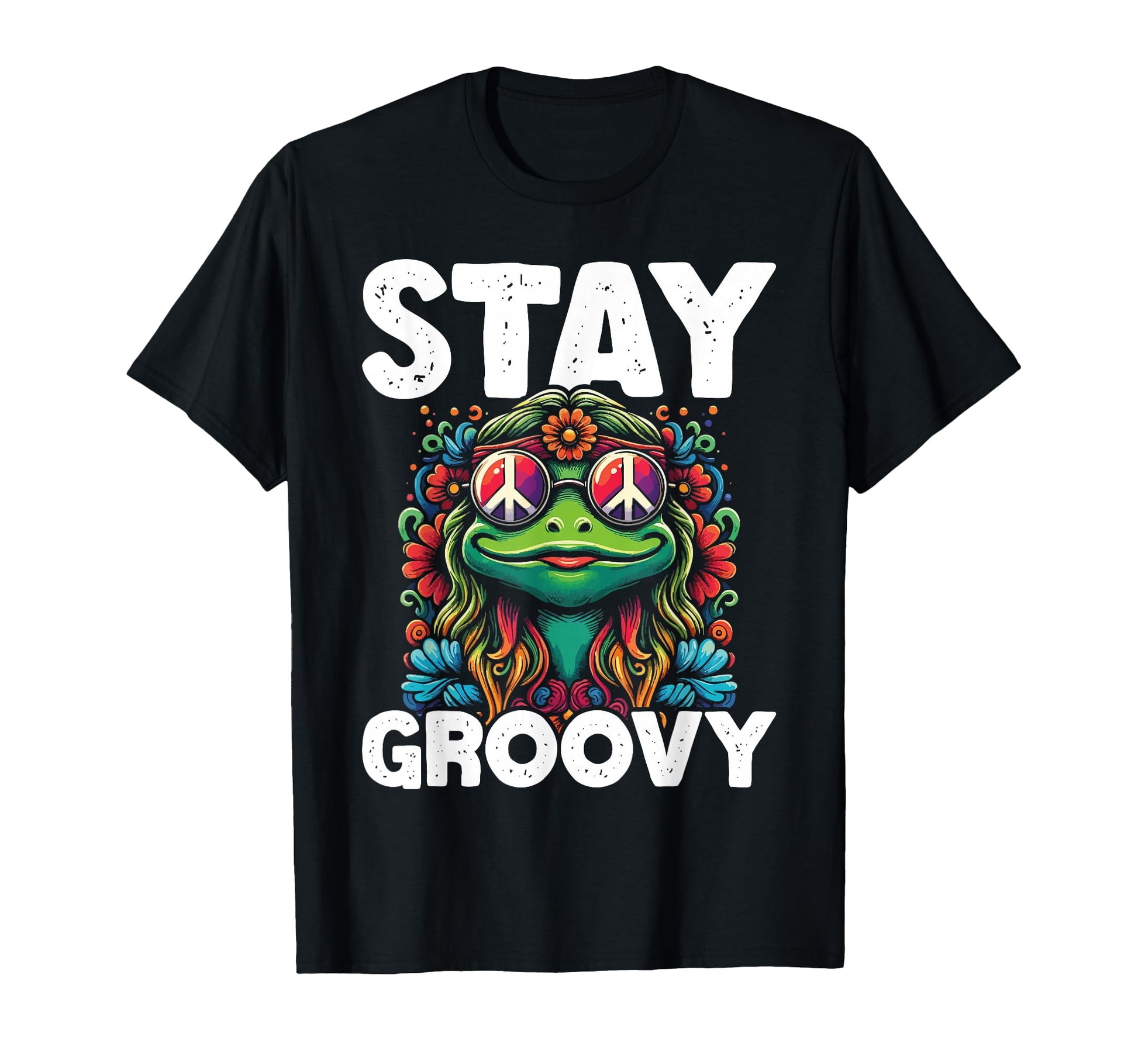 Groovy Hippie Frog Peace T-Shirt - Casual Everyday Wear for Adults - T-Shirt, Sweatshirt, Hoodie