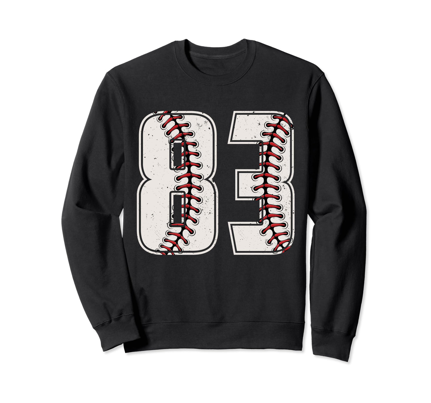 Baseball Player Number 83 Eighty Sweatshirt - Fun Novelty Design Unisex - T-Shirt, Sweatshirt, Hoodie