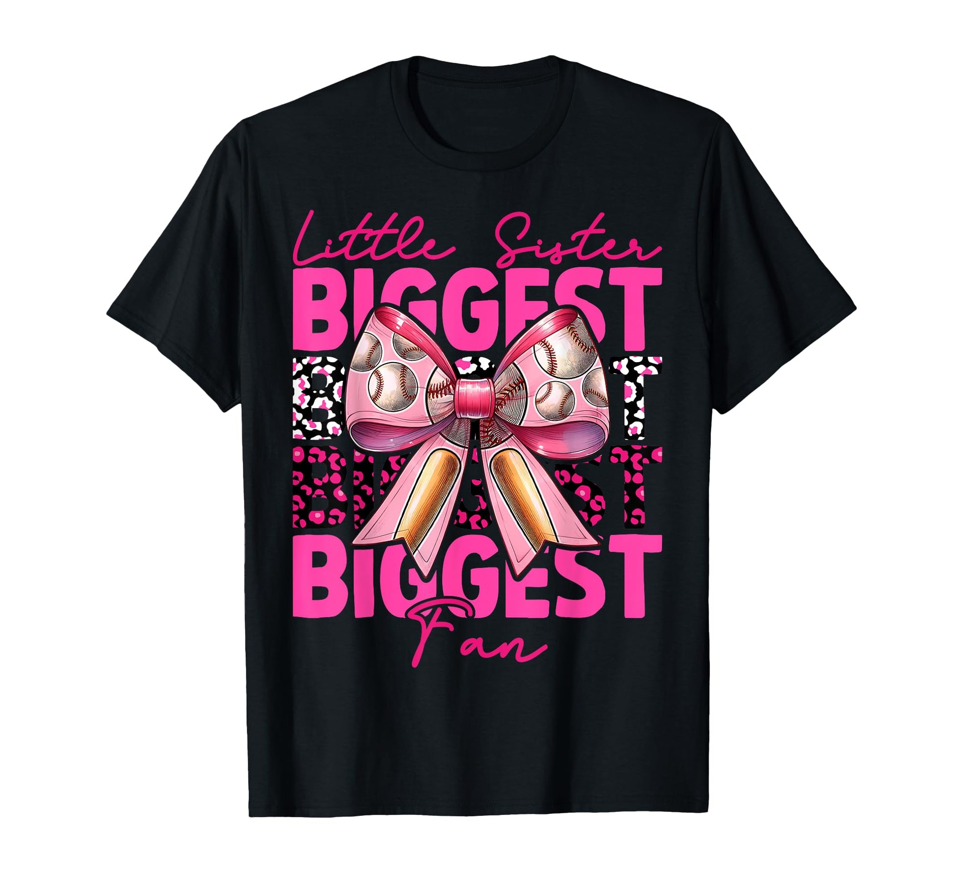 Baseball Sister Coquette Bow Little T-Shirt - Custom Art Print Men Women - T-Shirt, Sweatshirt, Hoodie