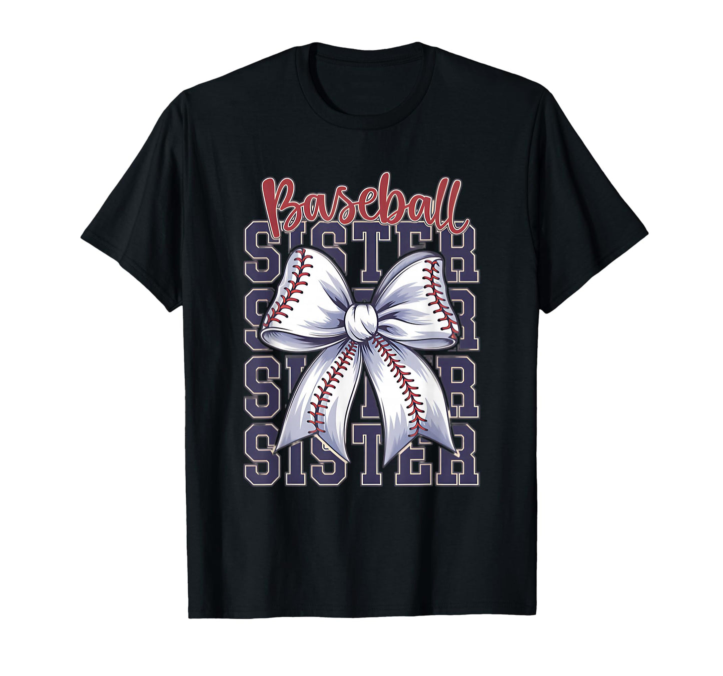 Baseball Sister Coquette Bow T-Shirt - Custom Art Print Men Women - T-Shirt, Sweatshirt, Hoodie
