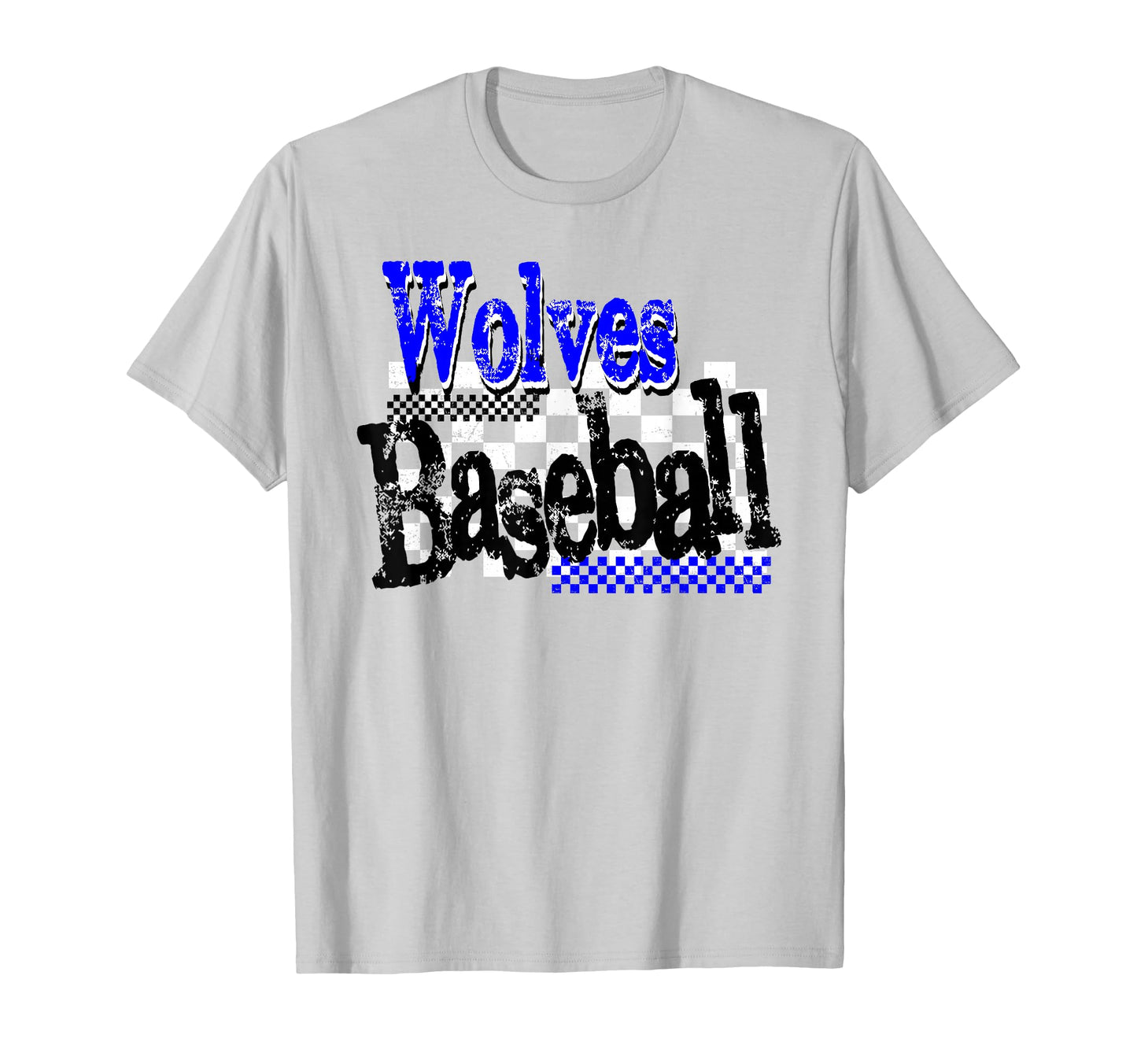 Wolves Checkered Baseball Mom Game T-Shirt - Aesthetic Graphic for Adults - T-Shirt, Sweatshirt, Hoodie