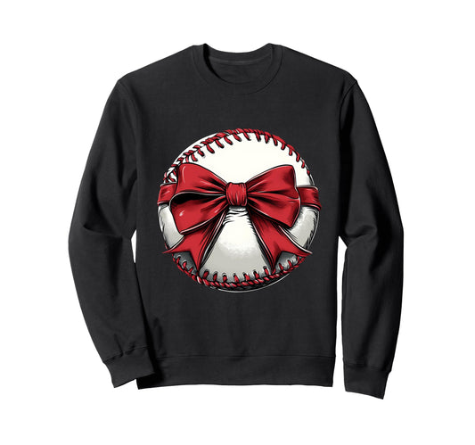 Baseball Coquette Bow Baseball Mom Sweatshirt - Fun Novelty Design Unisex - T-Shirt, Sweatshirt, Hoodie