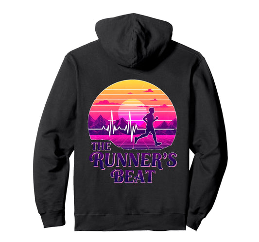 80S Synthwave Aesthetic Heartbeat Runners Hoodie - Custom Art Print Unisex - T-Shirt, Sweatshirt, Hoodie