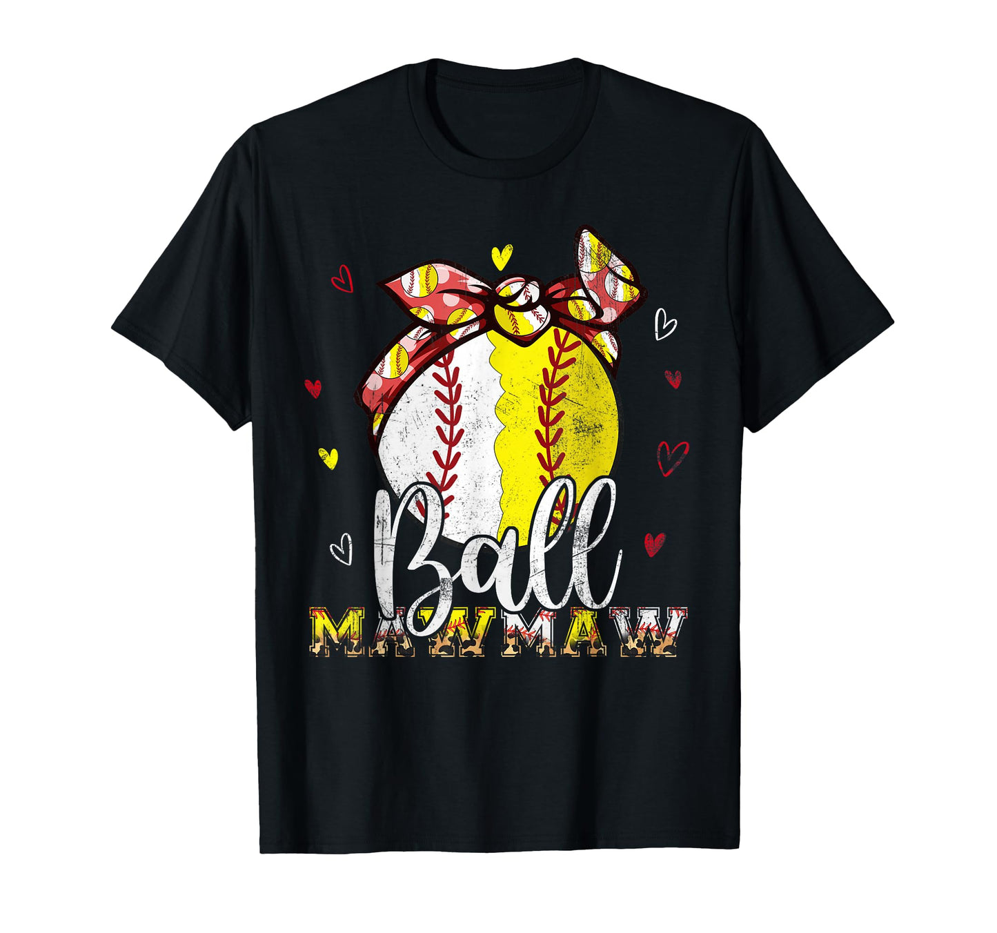 Softball Baseball Ball Mawmaw Bandana T-Shirt - Novelty Apparel Unisex - T-Shirt, Sweatshirt, Hoodie