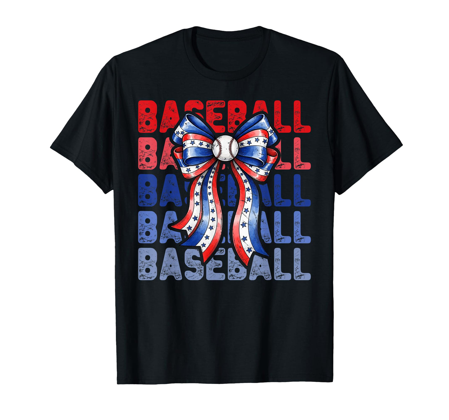 Baseball Patriotic Usa Flag Bow T-Shirt - Streetwear Style Men Women - T-Shirt, Sweatshirt, Hoodie