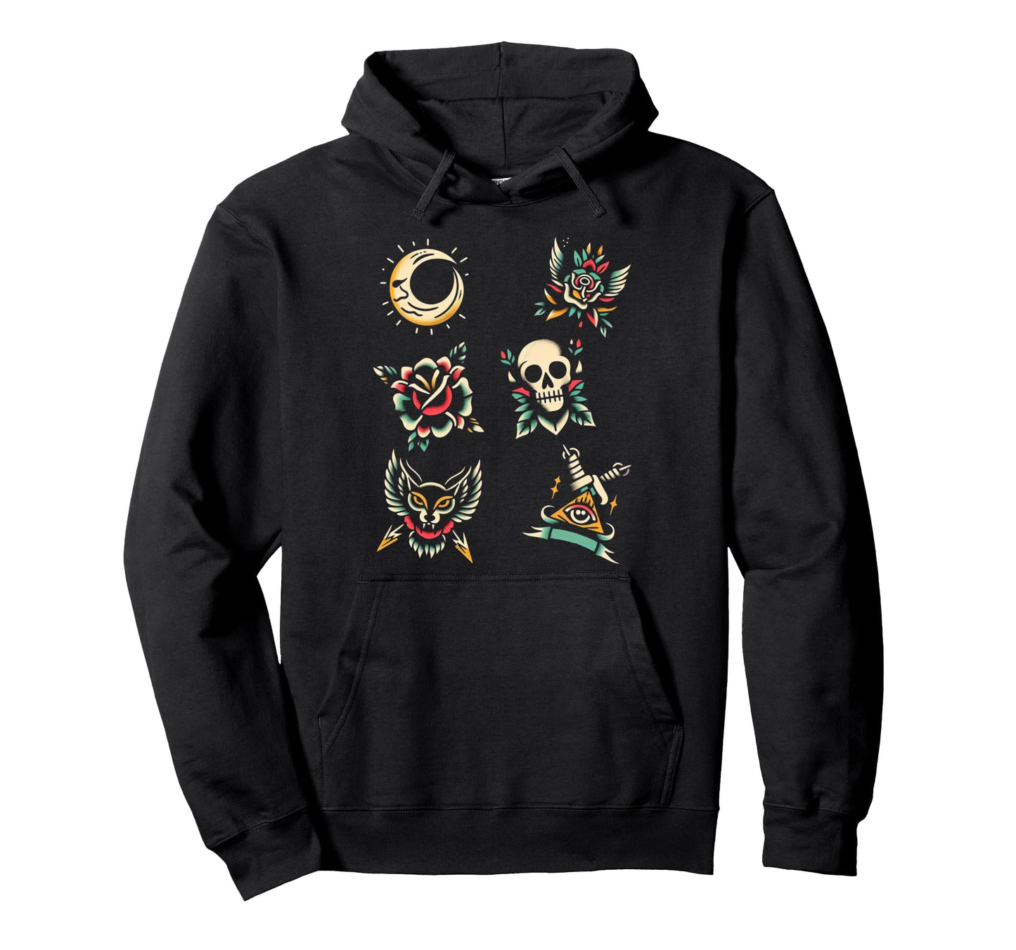 Tattoo Traditional Flash Art Sailor Hoodie - Fun Novelty Design Men Women - T-Shirt, Sweatshirt, Hoodie