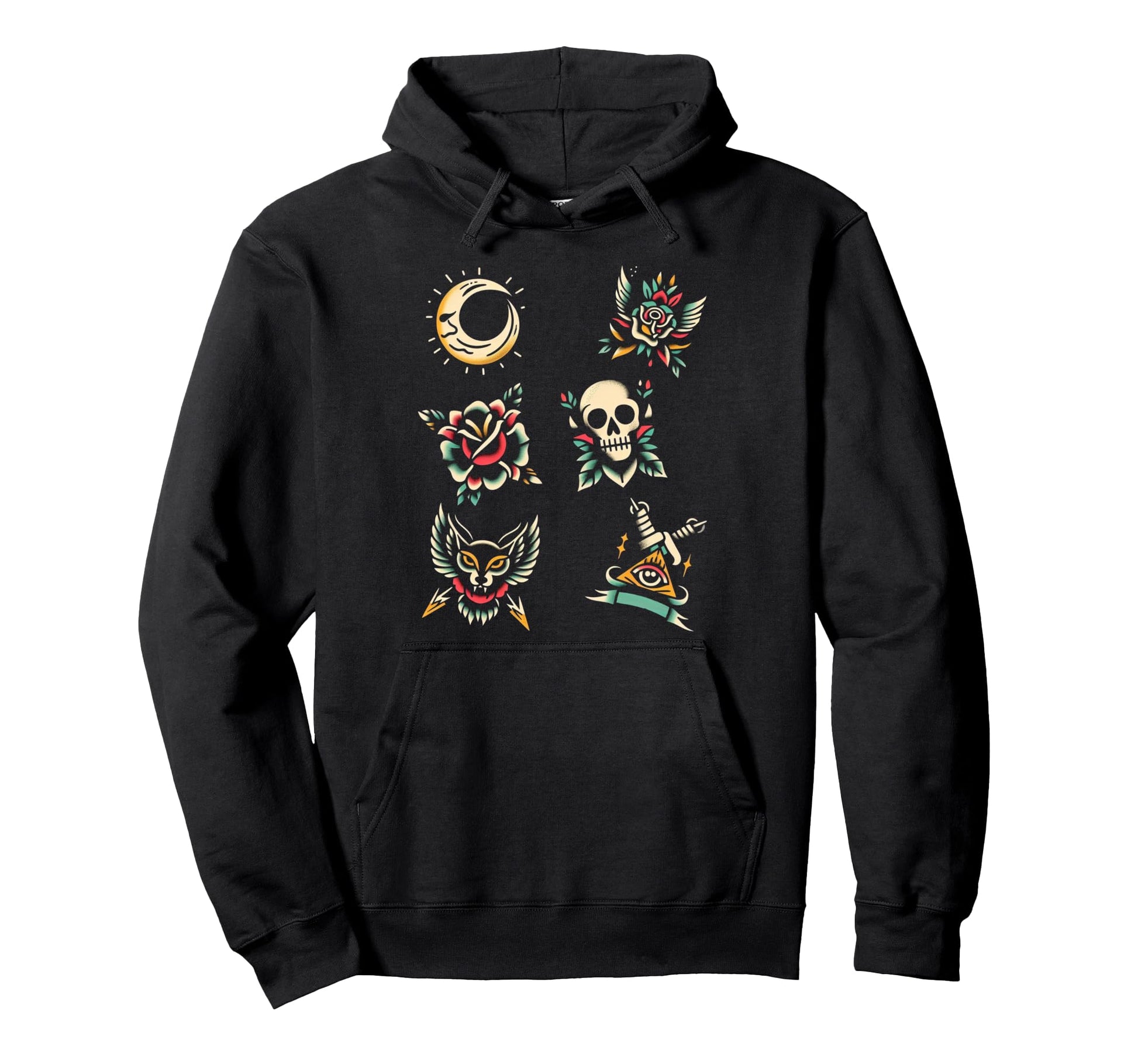 Tattoo Traditional Flash Art Sailor Hoodie - Fun Novelty Design Men Women - T-Shirt, Sweatshirt, Hoodie