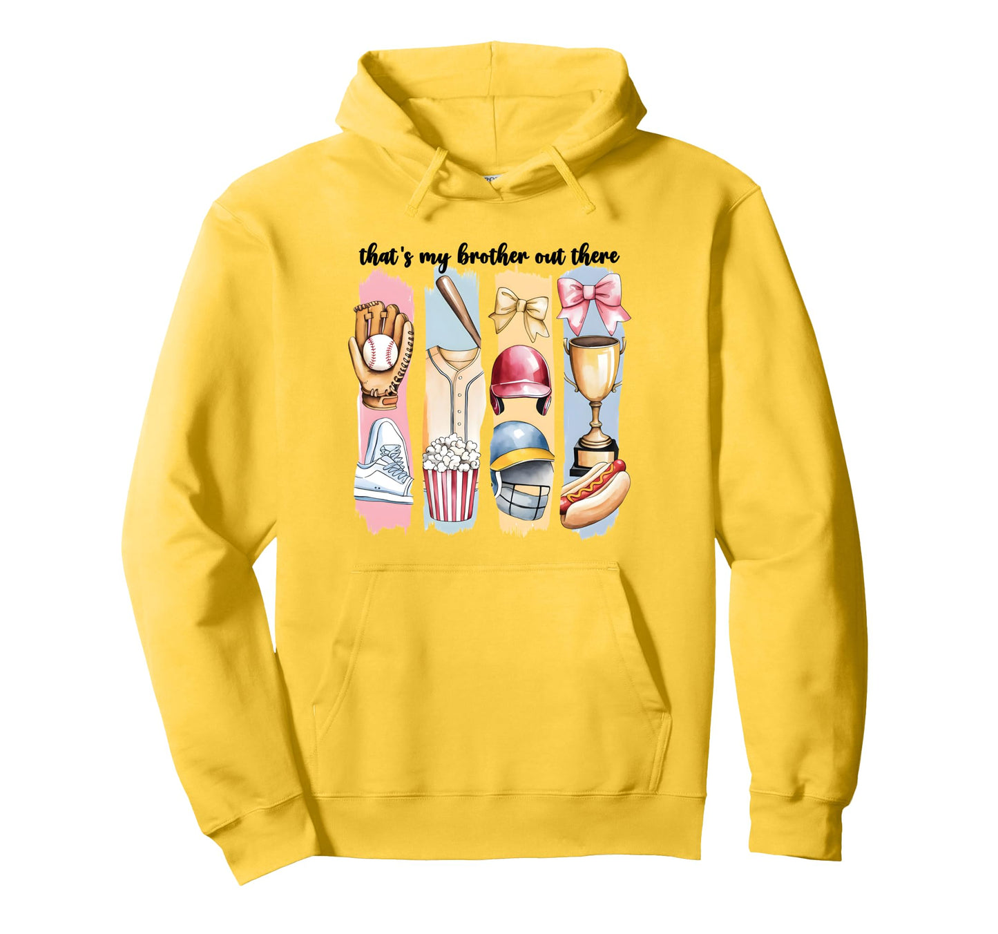 Brushstroke Baseball Sister Thats My Brother Hoodie - Graphic Print Unisex - T-Shirt, Sweatshirt, Hoodie