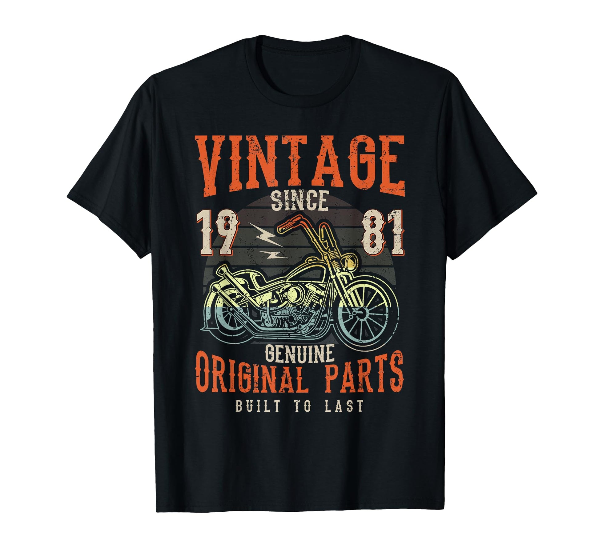 45Th Birthday 1981 Motorcycle Chopper T-Shirt - Custom Art Print for Adults - T-Shirt, Sweatshirt, Hoodie