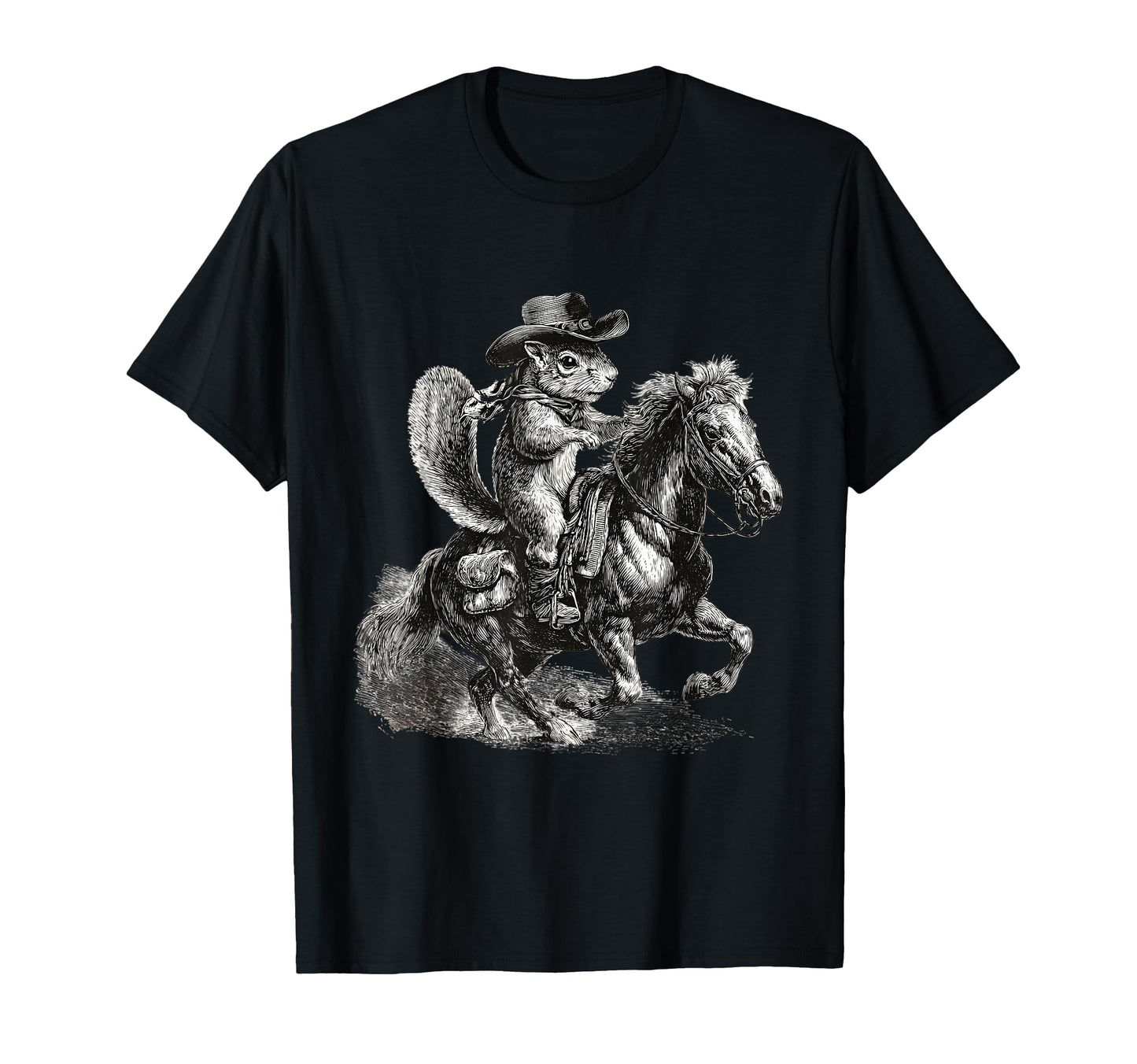 Country Cowboy Squirrel Rodeo T-Shirt - Casual Everyday Wear Unisex - T-Shirt, Sweatshirt, Hoodie