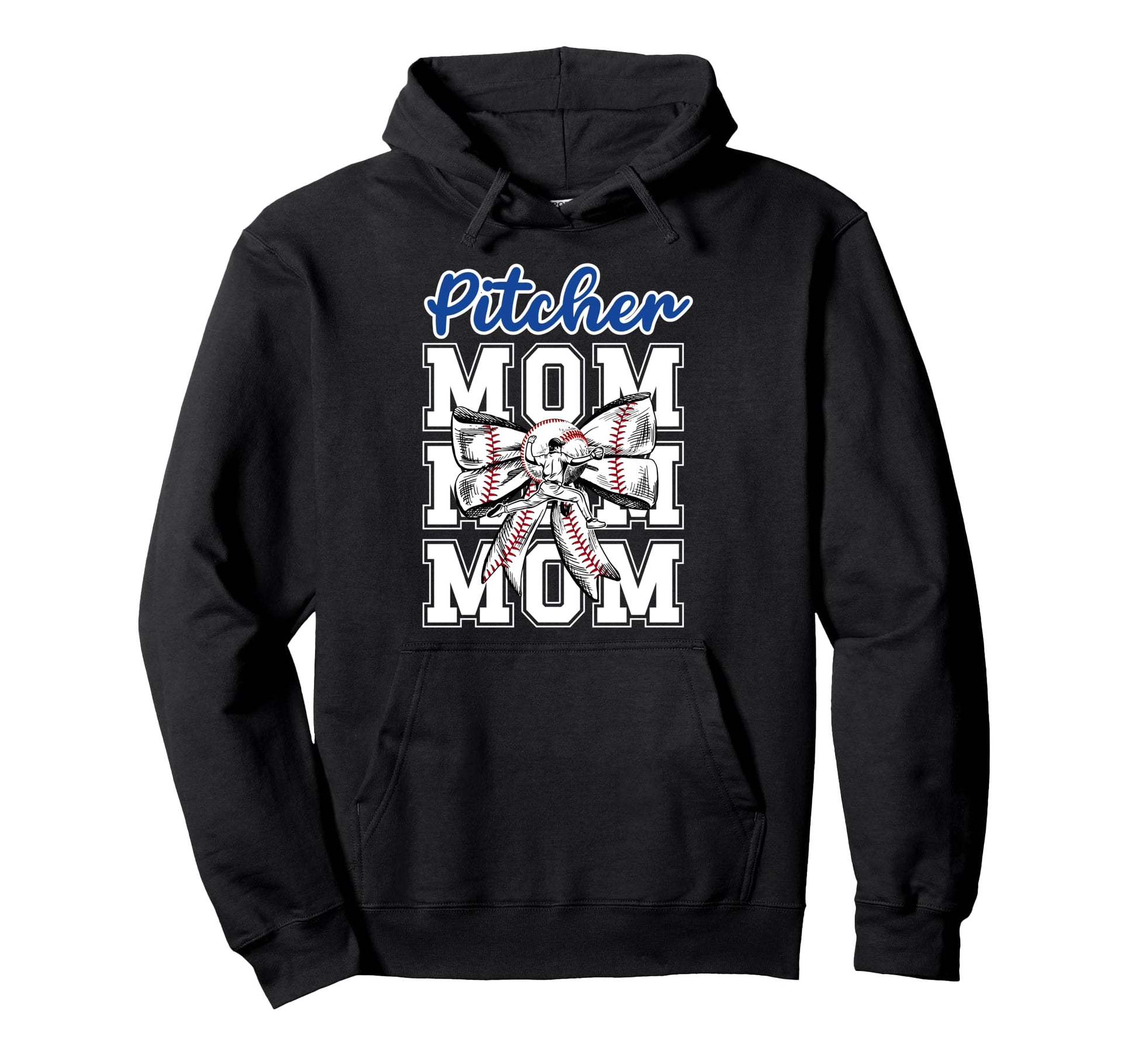 Baseball Pitcher Mom Coquette Baseball Hoodie - Novelty Apparel Men Women - T-Shirt, Sweatshirt, Hoodie