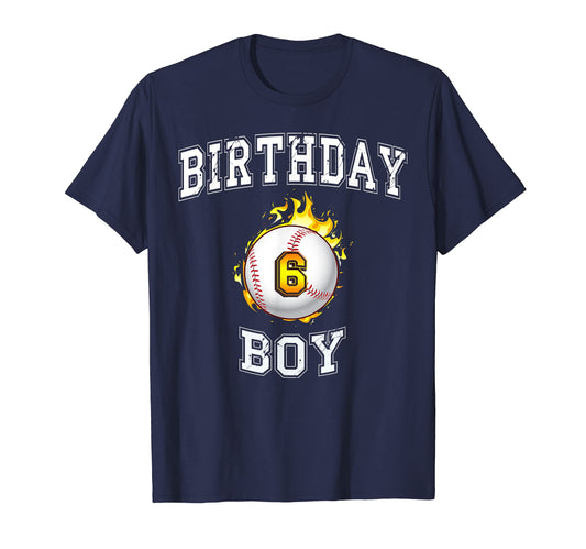 6Th Birthday Baseball 6 Years Old T-Shirt - Unique Graphic Men Women - T-Shirt, Sweatshirt, Hoodie