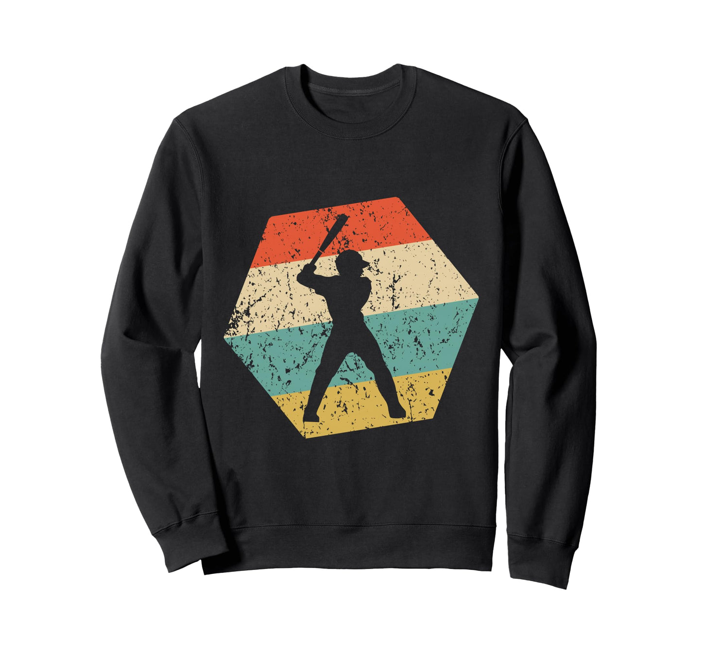 Baseball Player Distressed Sweatshirt - Aesthetic Graphic Men Women - T-Shirt, Sweatshirt, Hoodie
