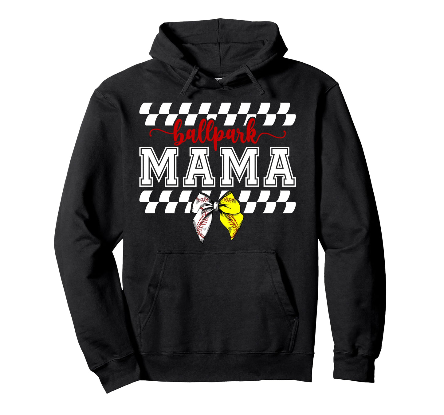 Ballpark Mama Coquette Softball Hoodie - Trendy Graphic for Adults - T-Shirt, Sweatshirt, Hoodie
