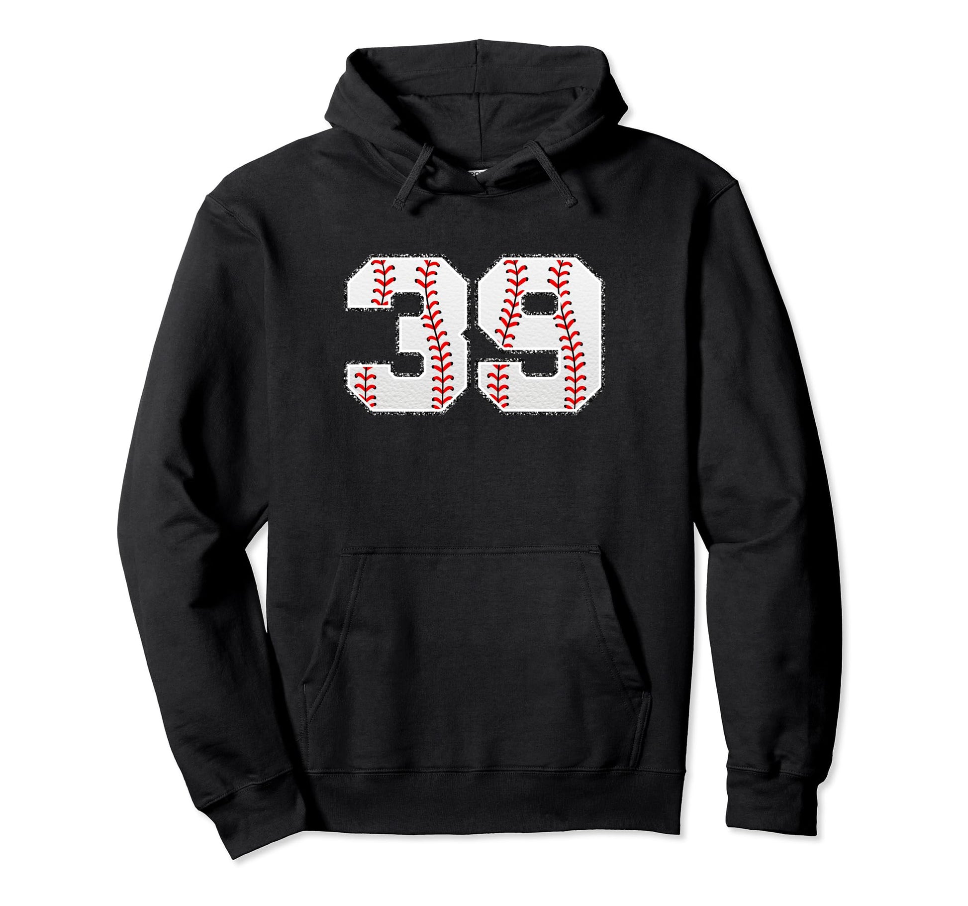 Number 39 Baseball Distressed Number Hoodie - Novelty Apparel Men Women - T-Shirt, Sweatshirt, Hoodie