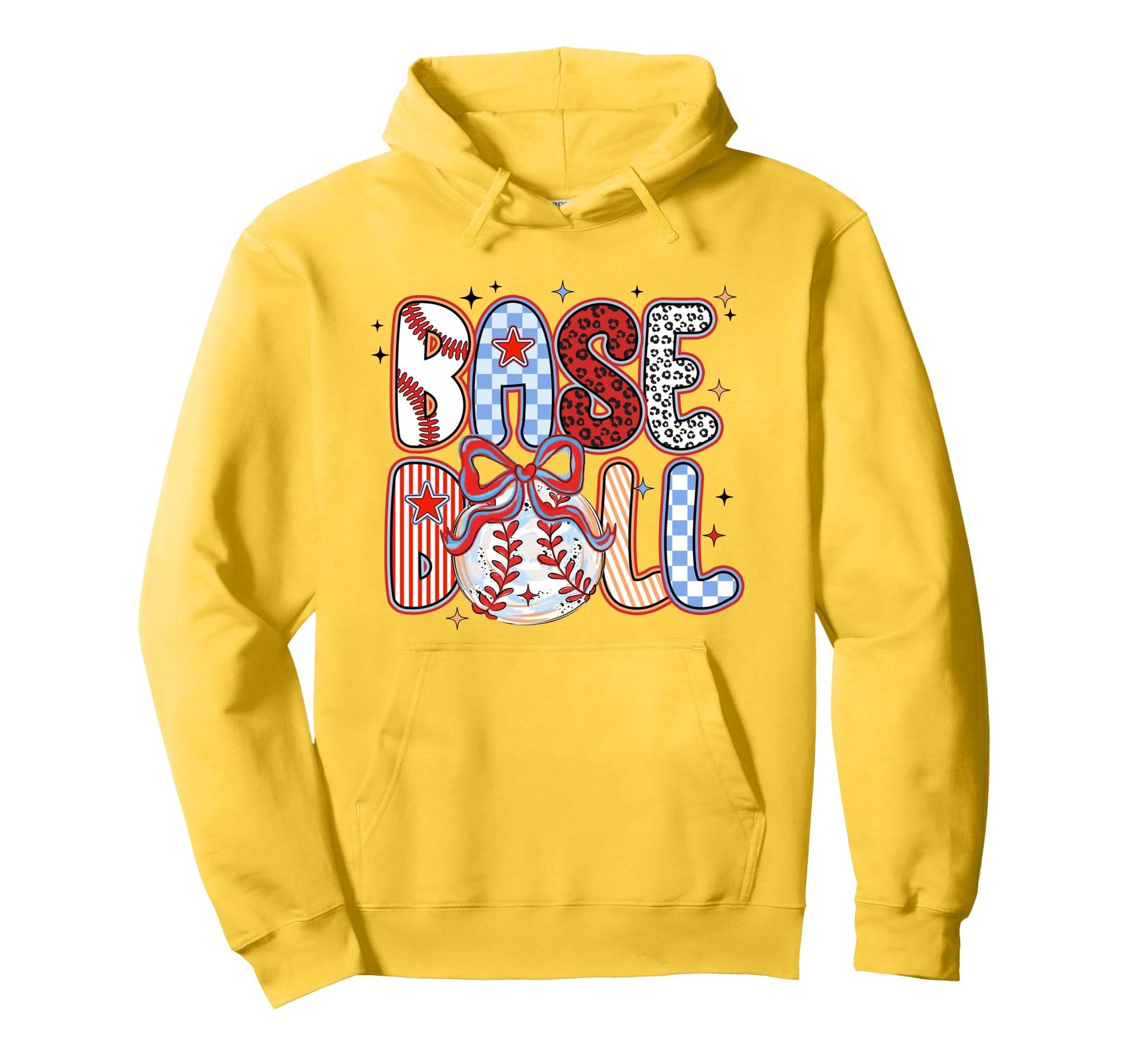 Brushstroke Baseball Coquette Hoodie - Casual Everyday Wear Unisex - T-Shirt, Sweatshirt, Hoodie