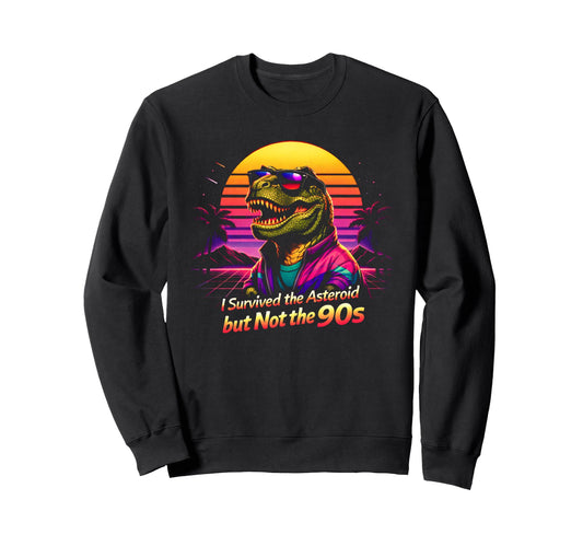 80S Synthwave T Rex Funny Sweatshirt - Graphic Print Men Women - T-Shirt, Sweatshirt, Hoodie
