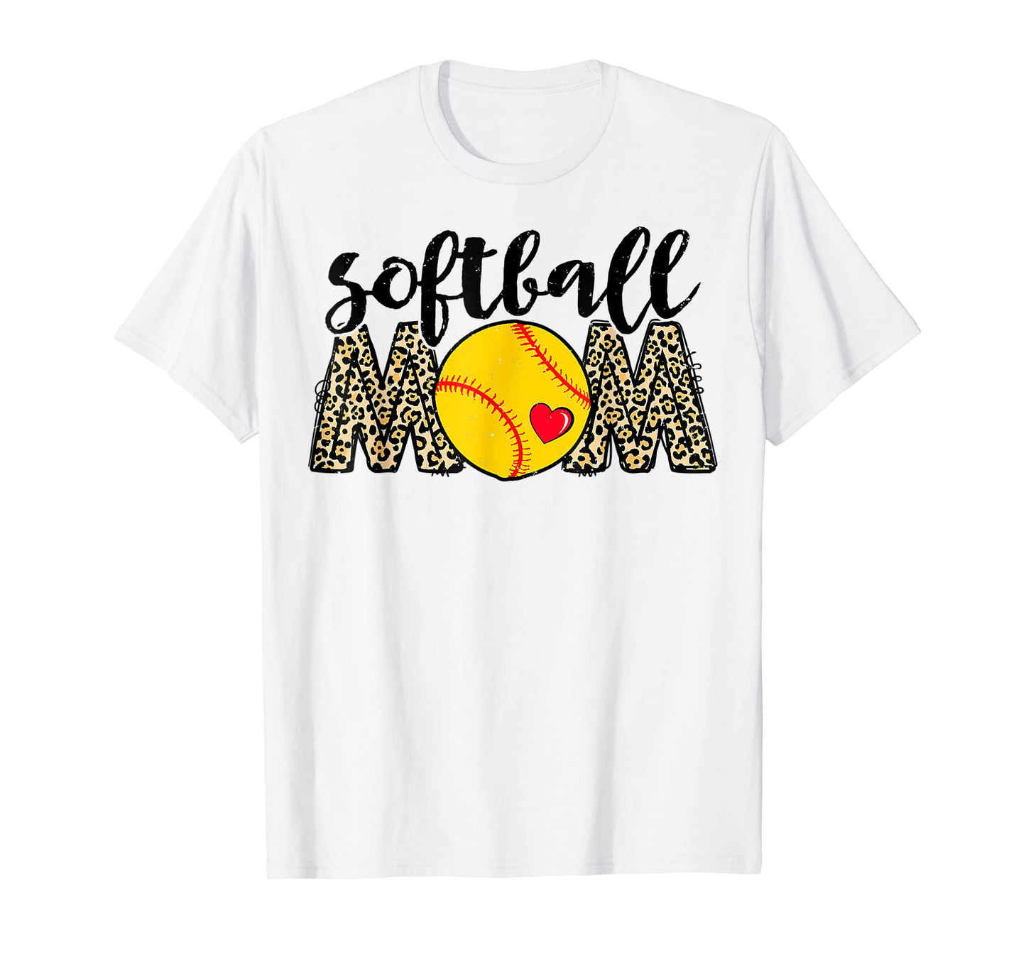 Softball Mom Leopard Baseball Sports T-Shirt - Fun Novelty Design Unisex - T-Shirt, Sweatshirt, Hoodie