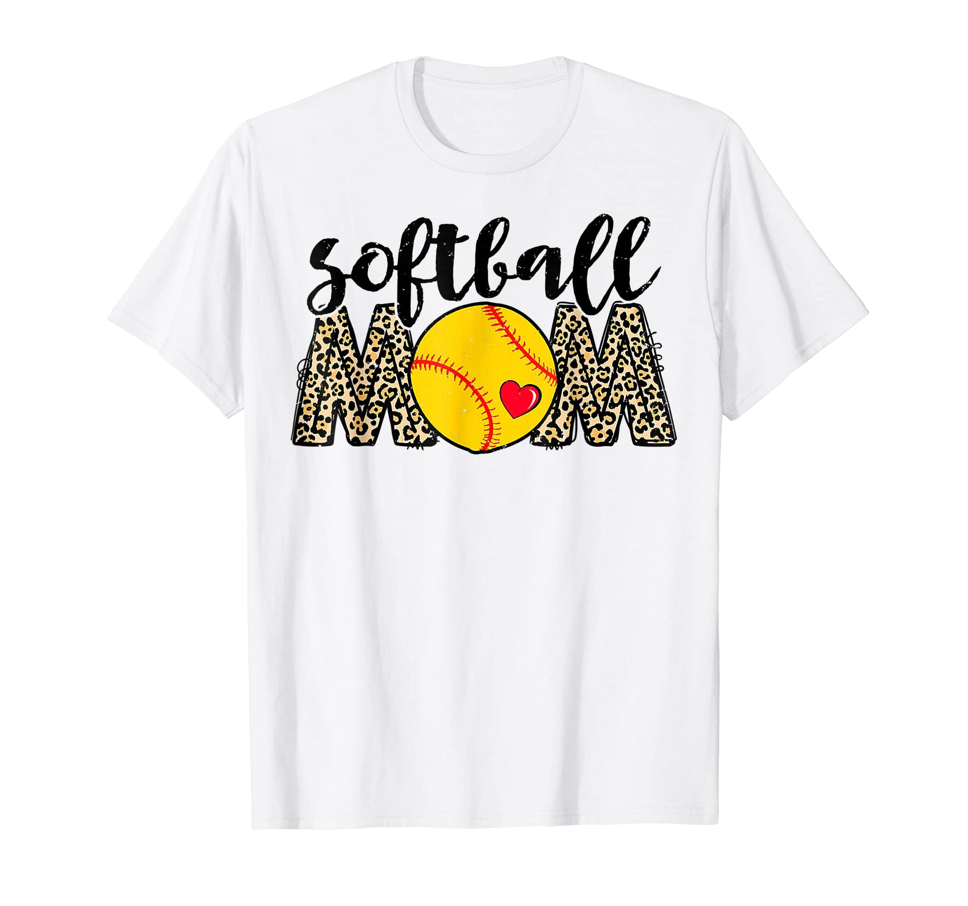Softball Mom Leopard Baseball Sports T-Shirt - Fun Novelty Design Unisex - T-Shirt, Sweatshirt, Hoodie