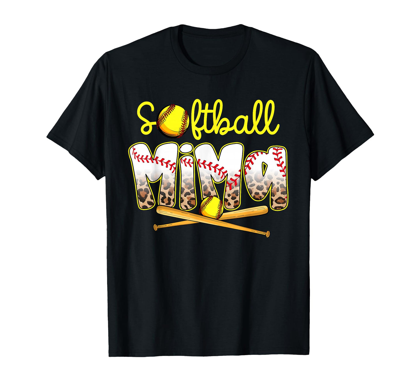 Softball Mima Leopard Mothers T-Shirt - Casual Everyday Wear for Adults - T-Shirt, Sweatshirt, Hoodie