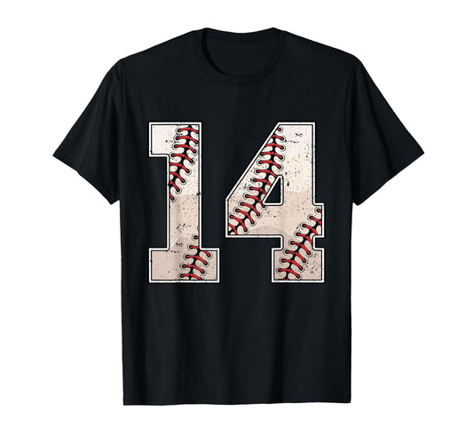 Baseball Birthday Fourteen 14 Years T-Shirt - Novelty Apparel Men Women - T-Shirt, Sweatshirt, Hoodie