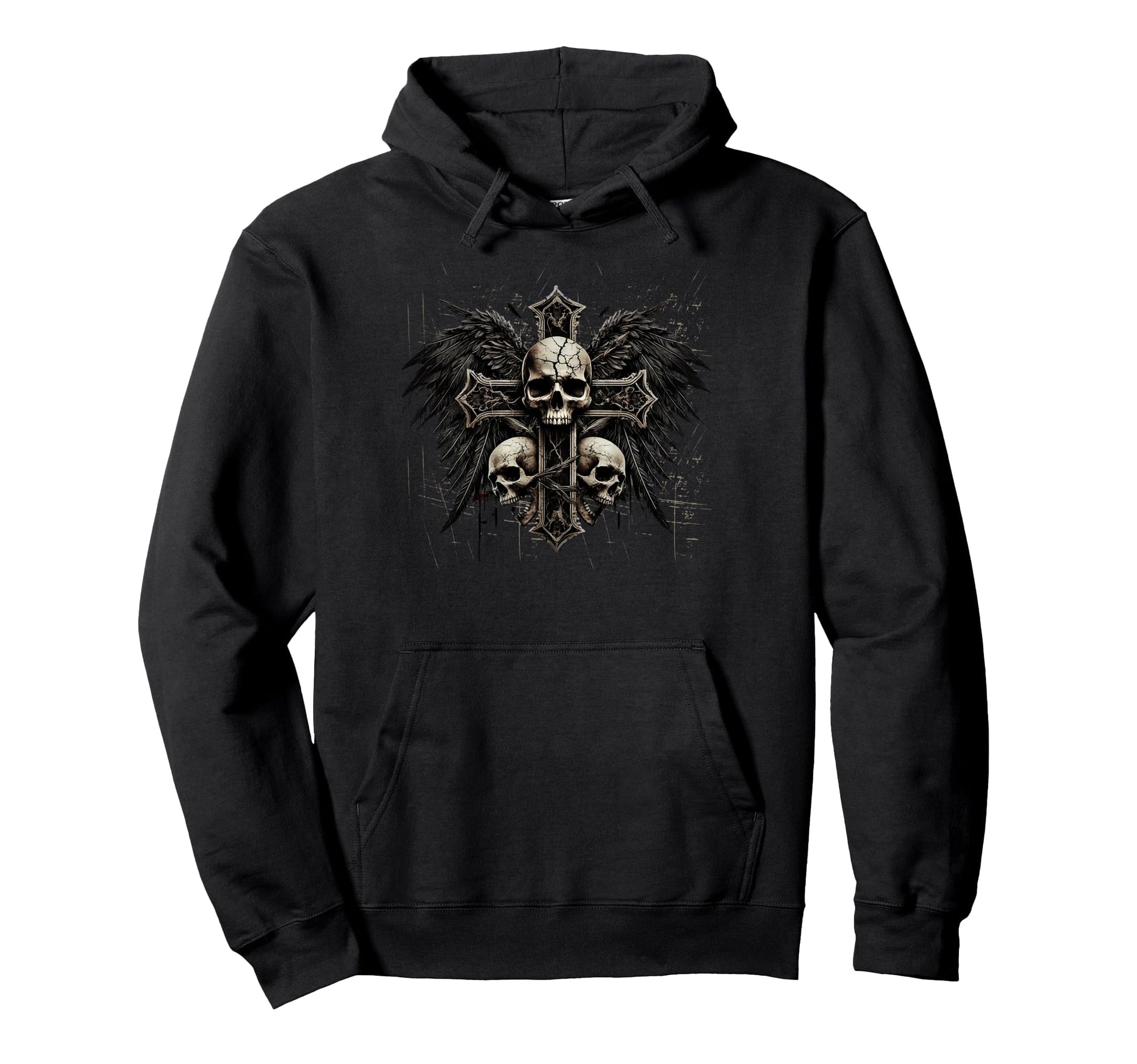 Skull Cross Y2K Goth Alt Grunge Gothic Hoodie - Unique Graphic for Adults - T-Shirt, Sweatshirt, Hoodie