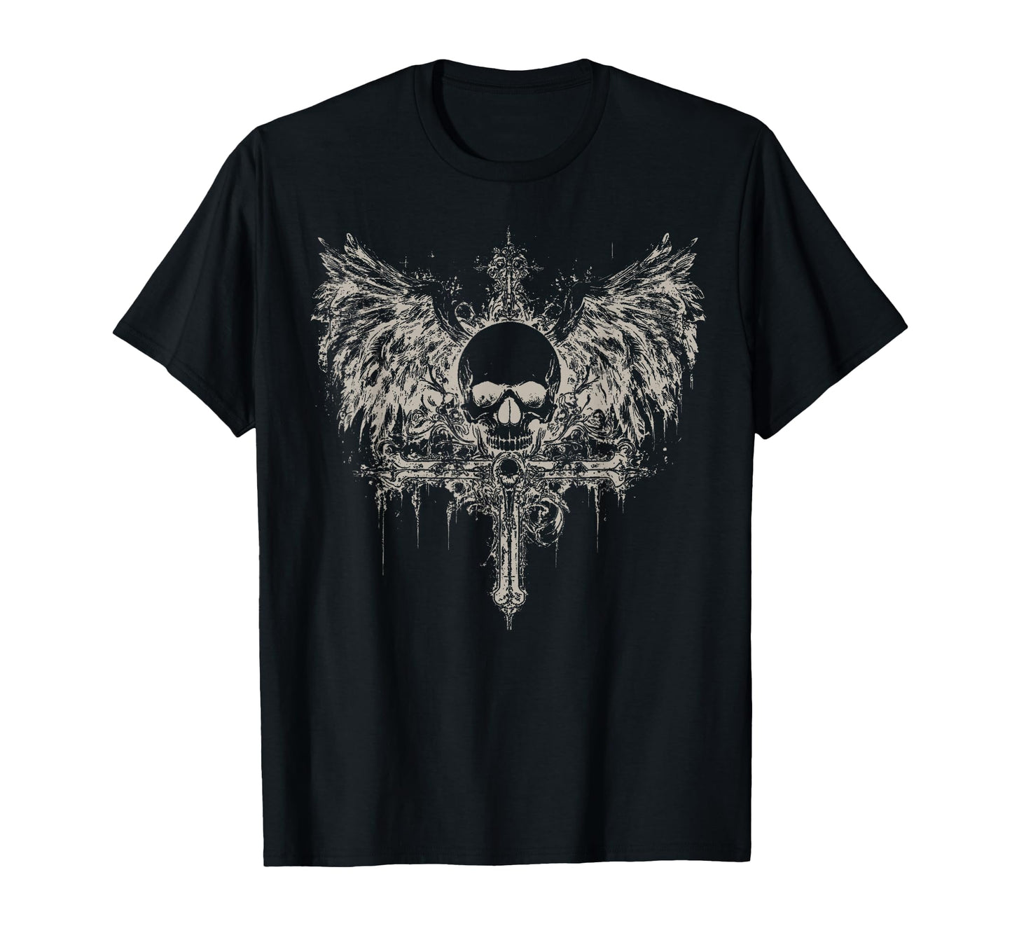 Skull Cross Y2K Goth Alt Grunge T-Shirt - Fun Novelty Design Men Women - T-Shirt, Sweatshirt, Hoodie