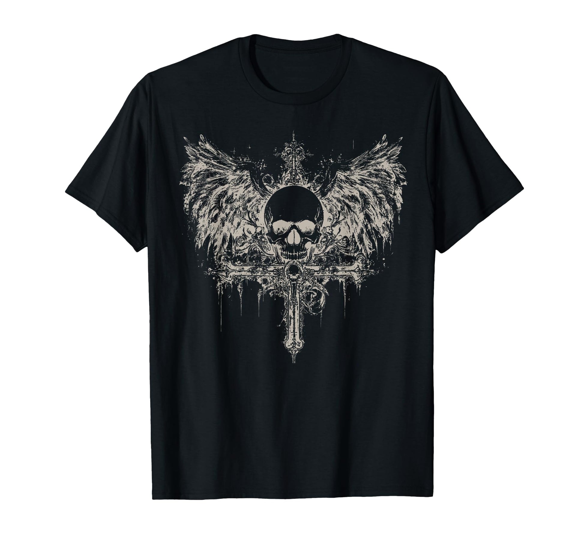 Skull Cross Y2K Goth Alt Grunge T-Shirt - Fun Novelty Design Men Women - T-Shirt, Sweatshirt, Hoodie