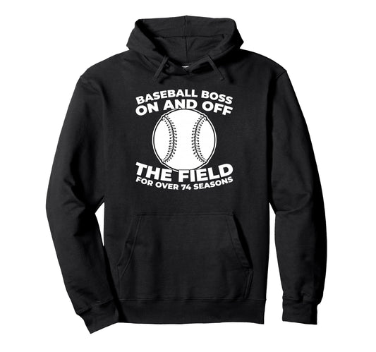 74 Years Old Baseballer Player Sport Hoodie - Custom Art Print Men Women - T-Shirt, Sweatshirt, Hoodie