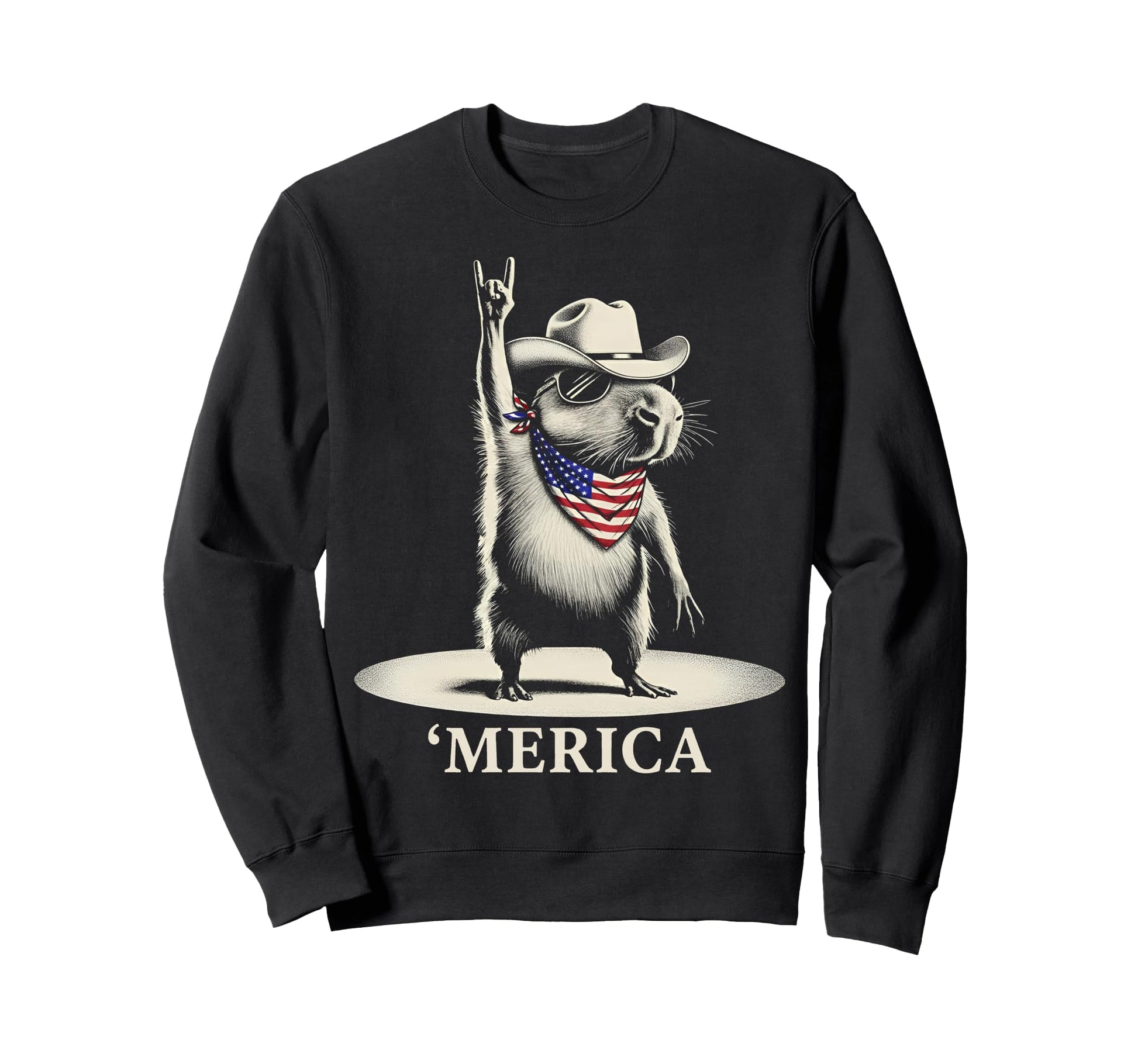 Usa Merica Capybara 4Th July Sweatshirt - Casual Everyday Wear Men Women - T-Shirt, Sweatshirt, Hoodie