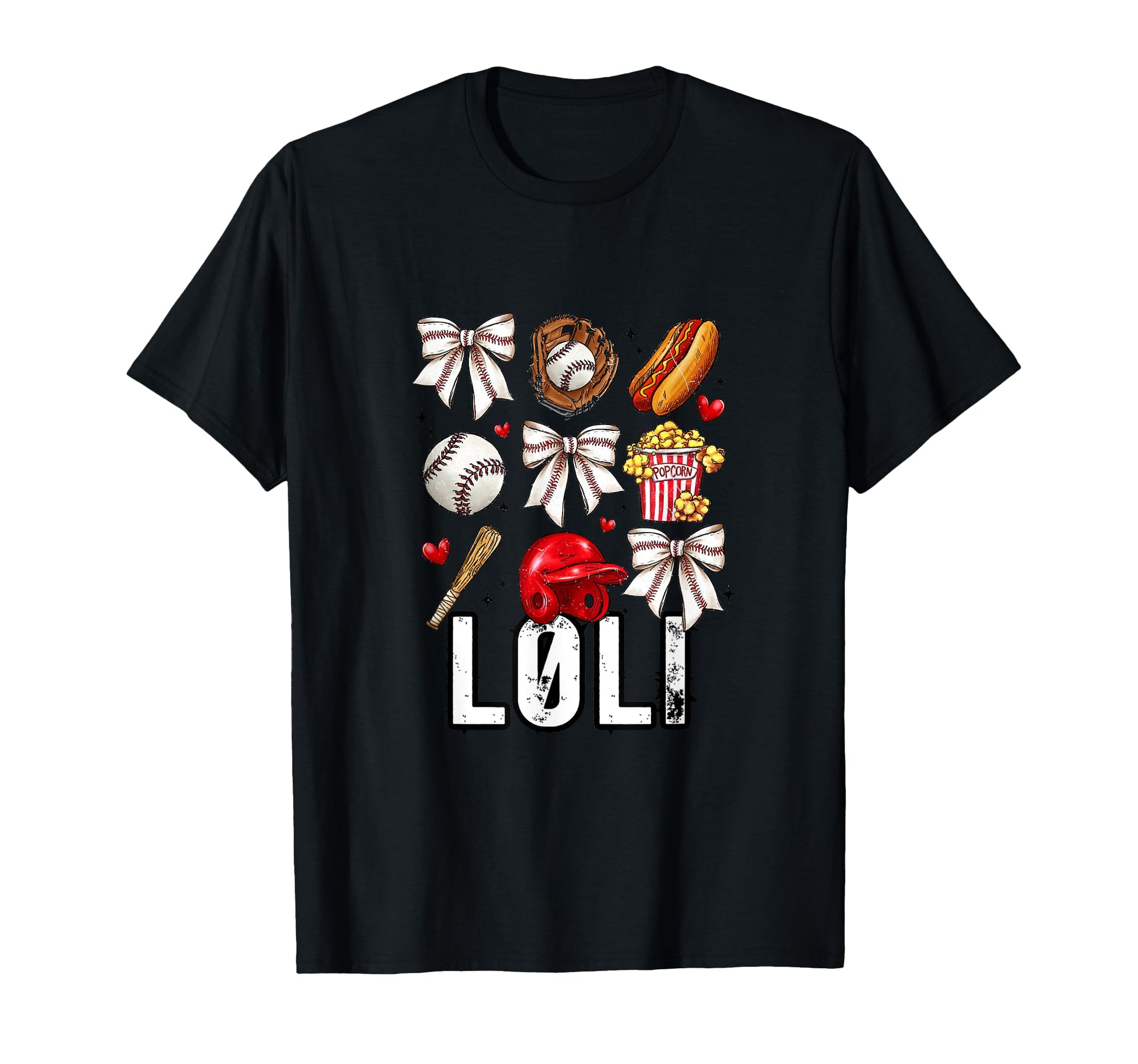 Baseball Bow Loli T-Shirt - Unique Graphic for Adults - T-Shirt, Sweatshirt, Hoodie