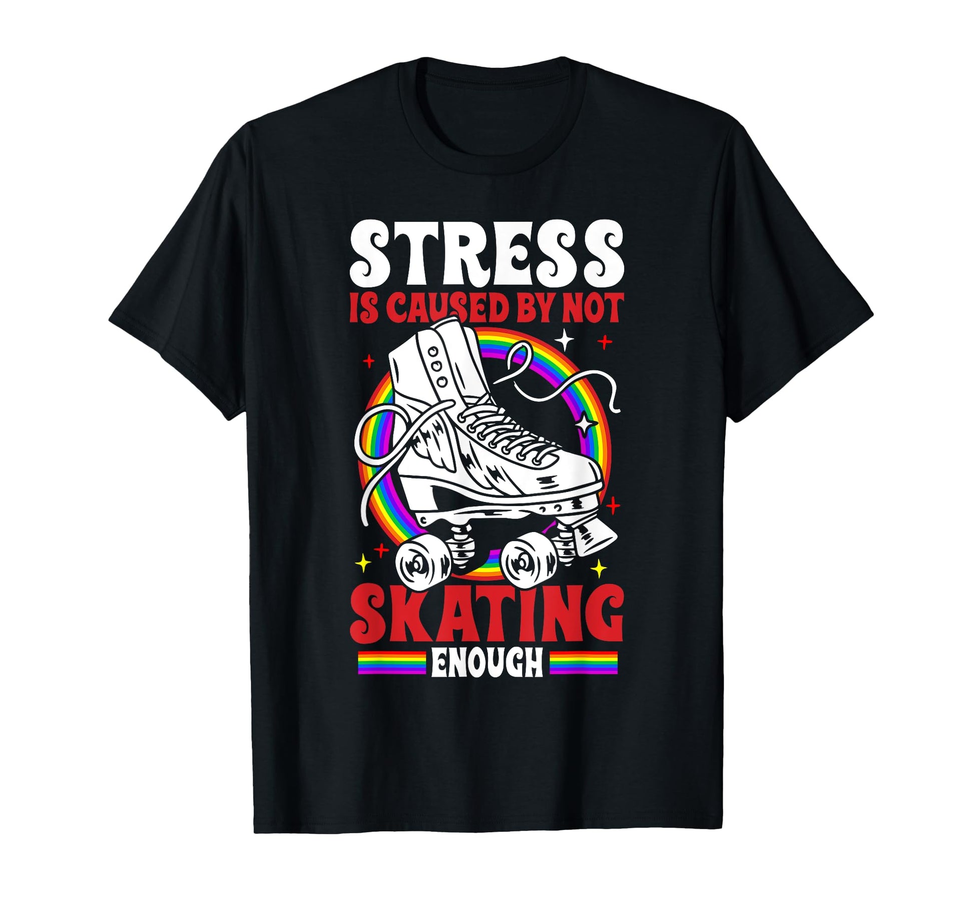 Roller Skating Skate 1970S Stress Is T-Shirt - Unique Graphic for Adults - T-Shirt, Sweatshirt, Hoodie