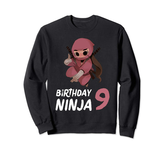 9Th Birthday Ninja 9 Year Old Party Sweatshirt - Fun Novelty Design Unisex - T-Shirt, Sweatshirt, Hoodie