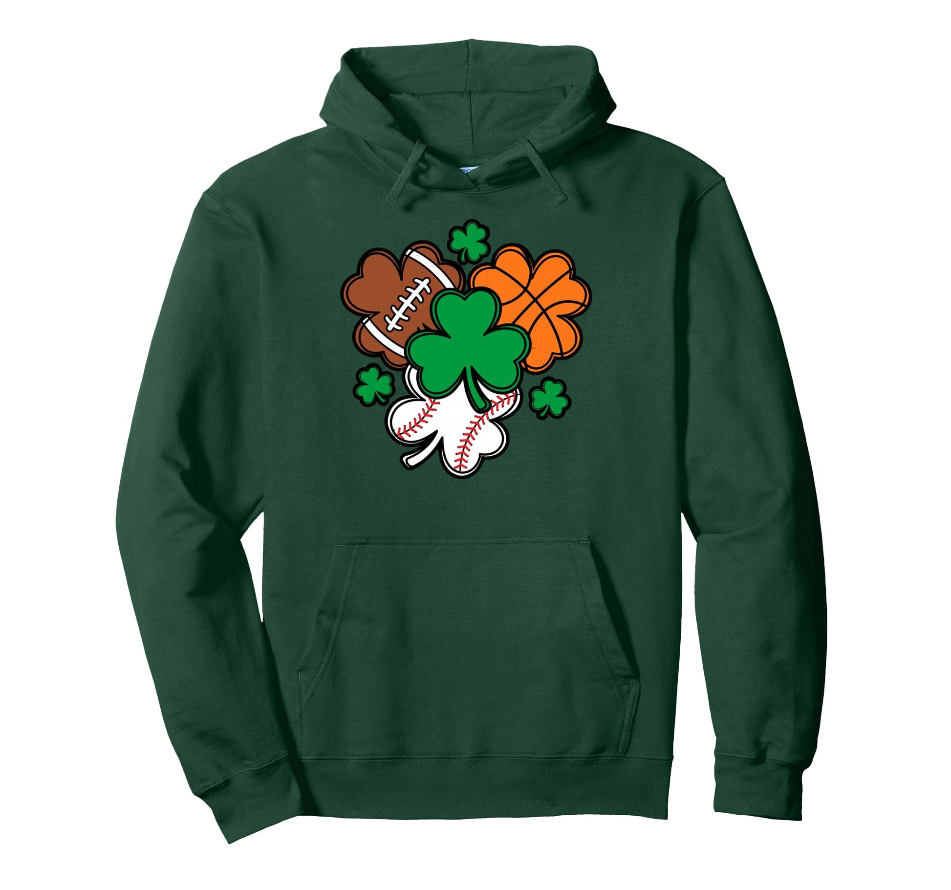 St Patricks Day Baseball Football Hoodie - Casual Everyday Wear for Adults - T-Shirt, Sweatshirt, Hoodie