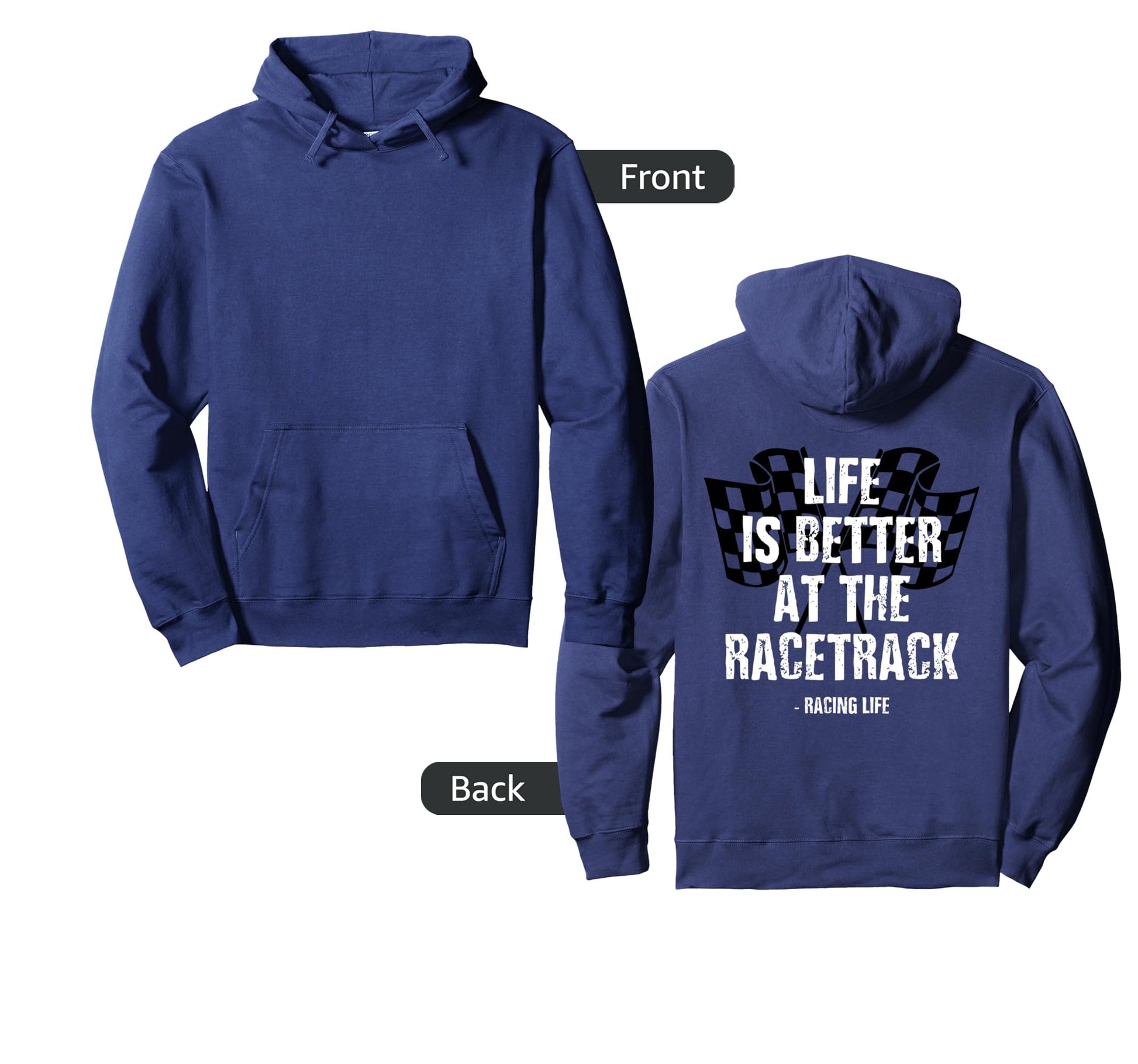 Dirt Track Racing Gear Checker Flag Hoodie - Novelty Apparel Men Women - T-Shirt, Sweatshirt, Hoodie