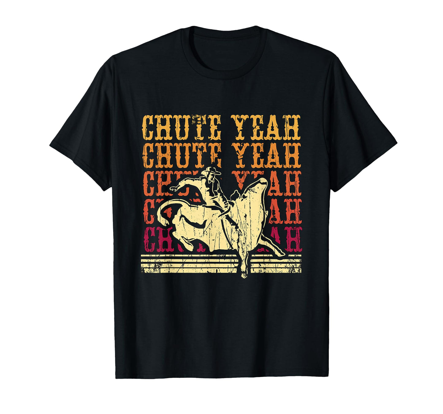 Chute Yeah Rodeo Bull Loves Western T-Shirt - Custom Art Print Men Women - T-Shirt, Sweatshirt, Hoodie