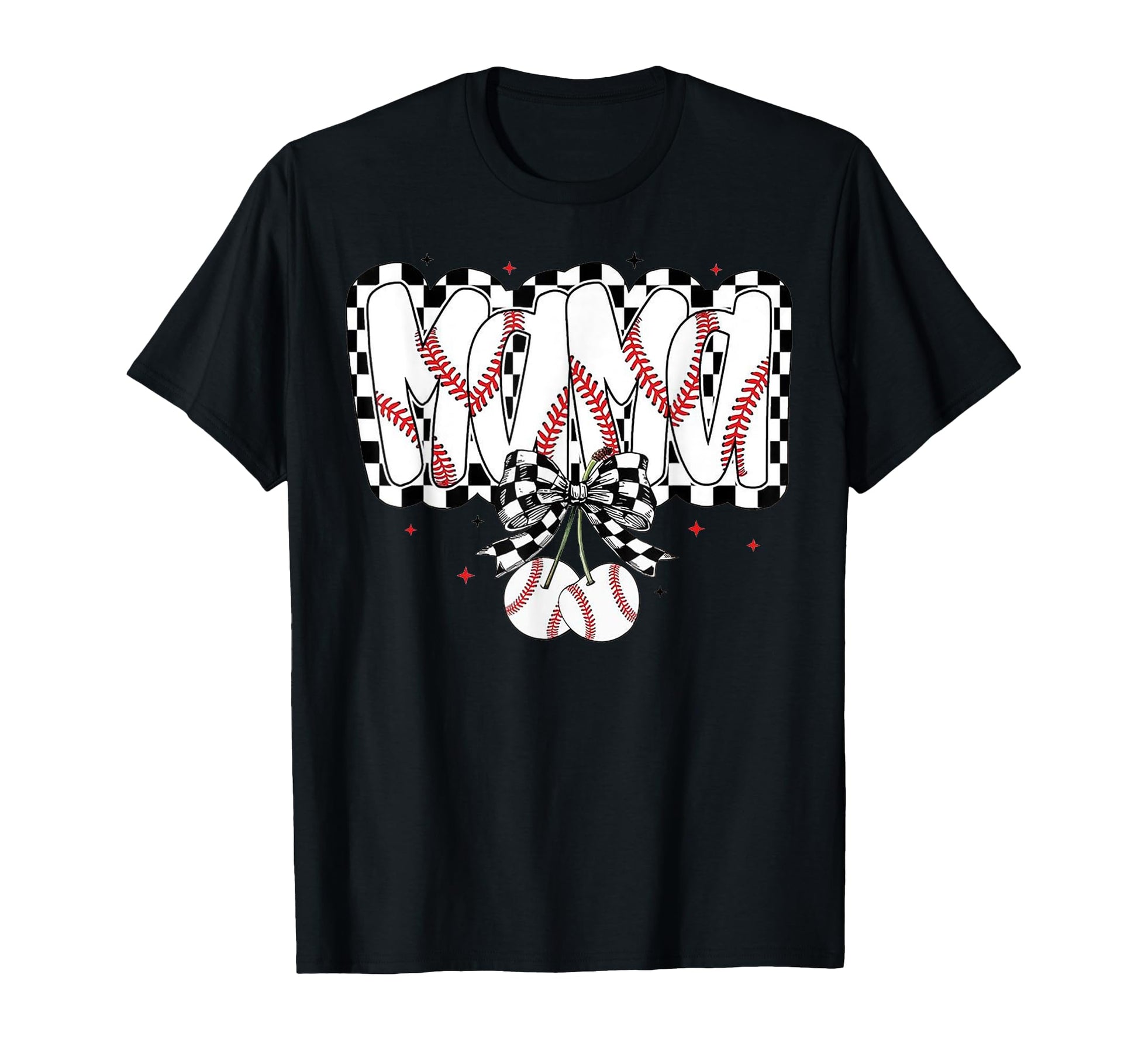 Baseball Mama Cherries Coquette Bow T-Shirt - Aesthetic Graphic Unisex - T-Shirt, Sweatshirt, Hoodie