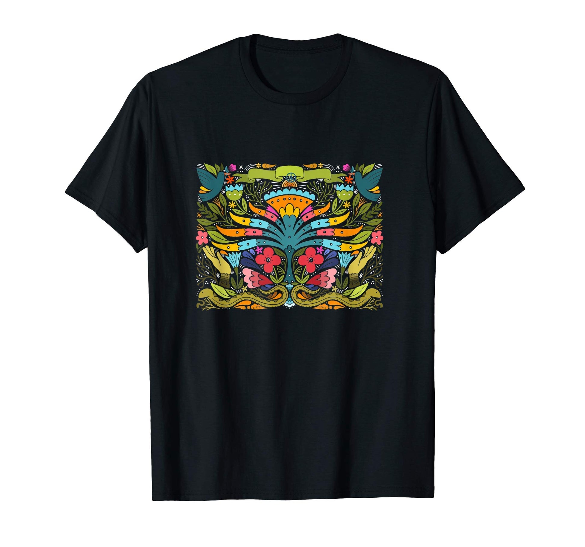 Colorful Hippy Tree 60S 70S T-Shirt - Casual Everyday Wear Men Women - T-Shirt, Sweatshirt, Hoodie
