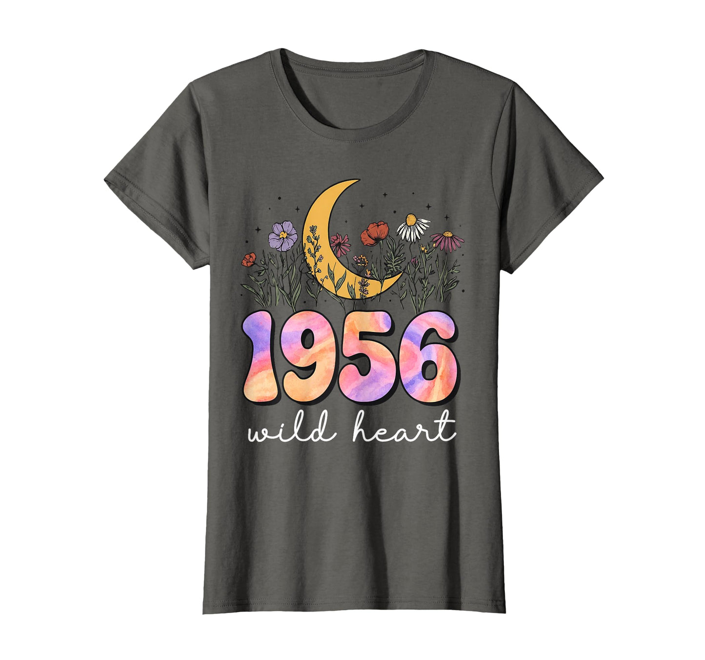 1956 Wild Heart 70Th Birthday Boho Moon T-Shirt - Novelty Apparel Unisex - T-Shirt, Sweatshirt, Hoodie