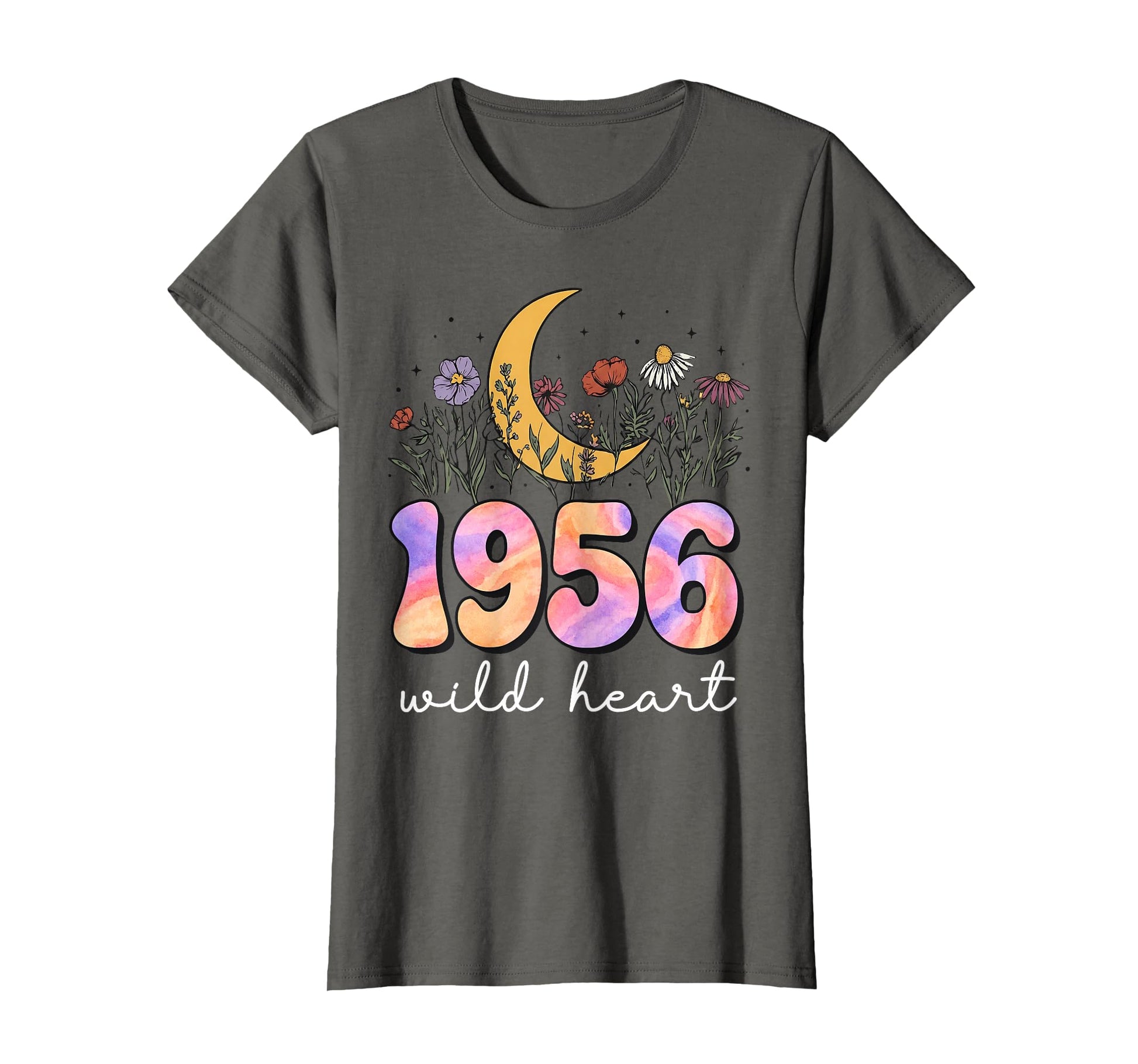 1956 Wild Heart 70Th Birthday Boho Moon T-Shirt - Novelty Apparel Unisex - T-Shirt, Sweatshirt, Hoodie