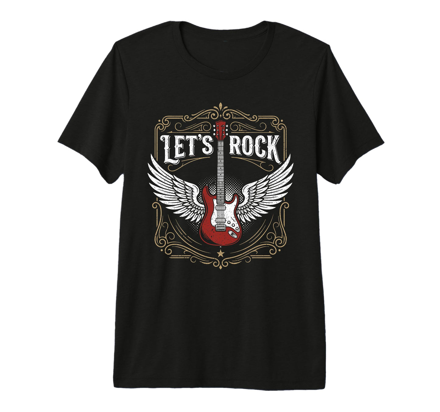 Lets Rock Electric Guitar Rock Band T-Shirt - Graphic Print Men Women - T-Shirt, Sweatshirt, Hoodie