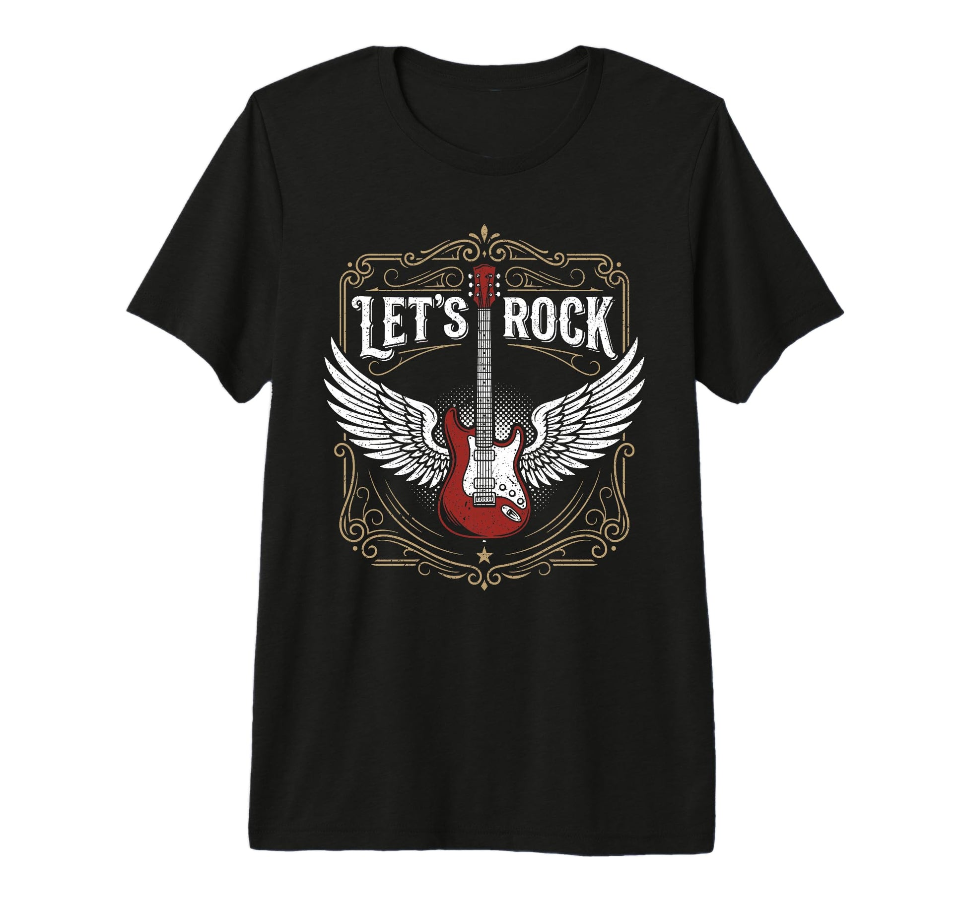 Lets Rock Electric Guitar Rock Band T-Shirt - Graphic Print Men Women - T-Shirt, Sweatshirt, Hoodie