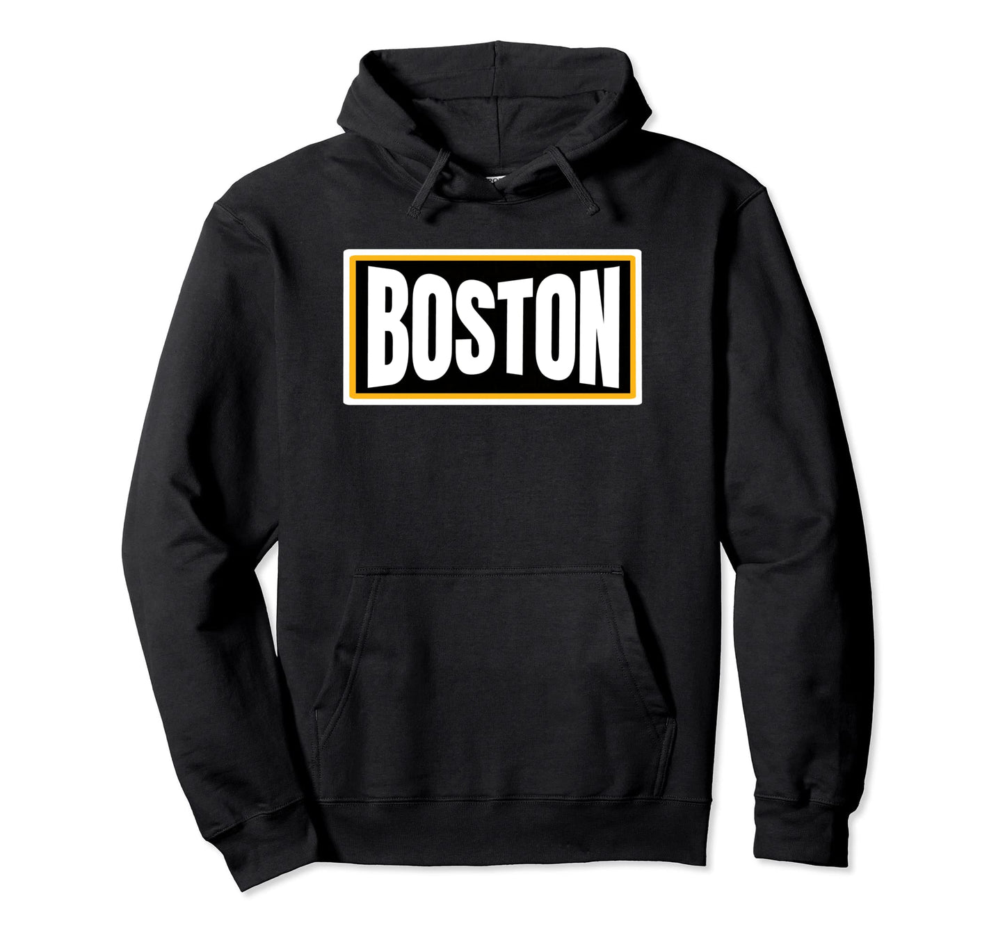 Boston Massachusetts Yellow Black Hoodie - Graphic Print for Adults - T-Shirt, Sweatshirt, Hoodie
