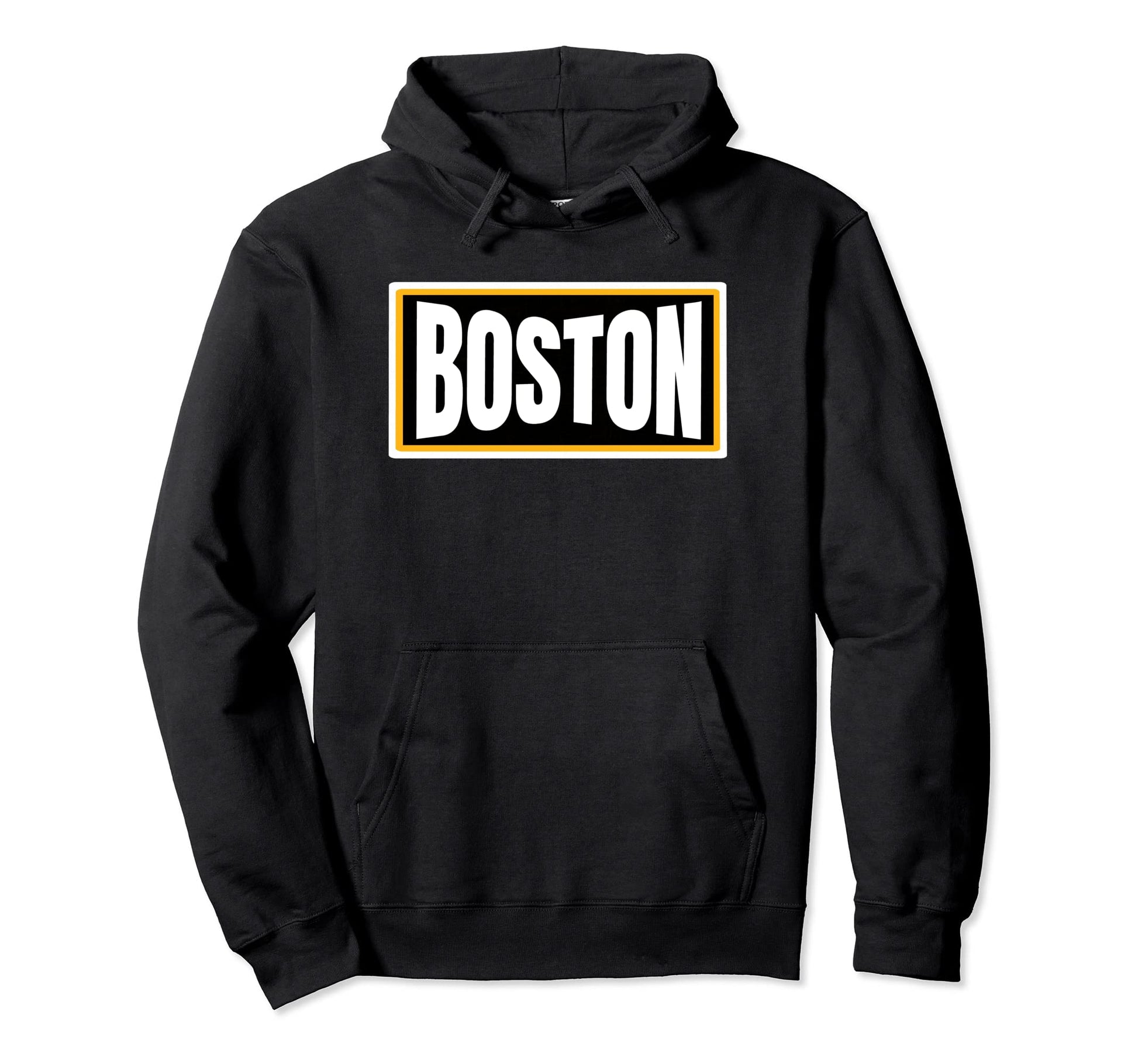 Boston Massachusetts Yellow Black Hoodie - Graphic Print for Adults - T-Shirt, Sweatshirt, Hoodie
