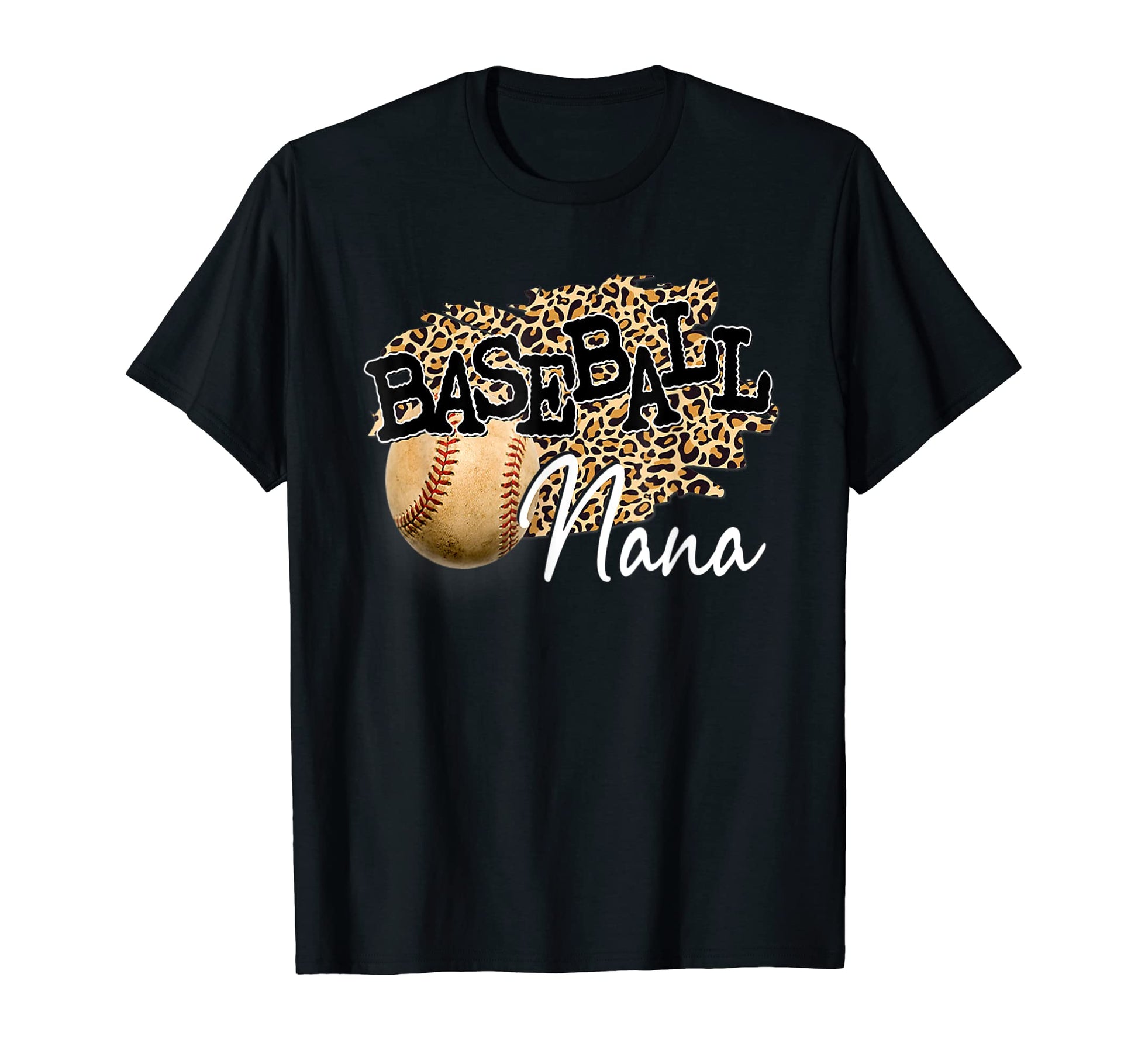 Baseball Nana Leopard Mothers Day T-Shirt - Minimalist Print Men Women - T-Shirt, Sweatshirt, Hoodie