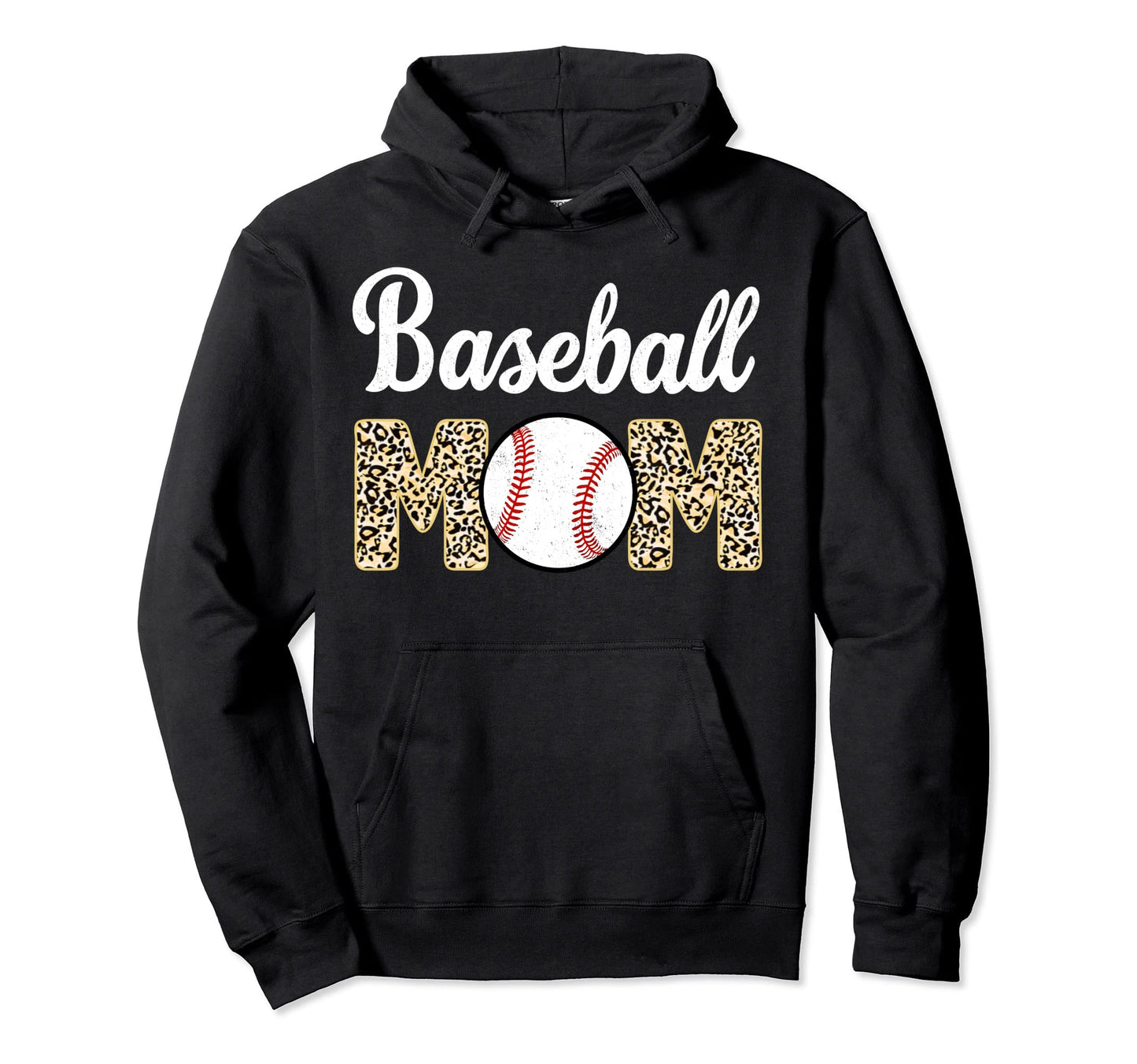 Baseball Mom Leopard Funny Softball Mom Hoodie - Streetwear Style Unisex - T-Shirt, Sweatshirt, Hoodie