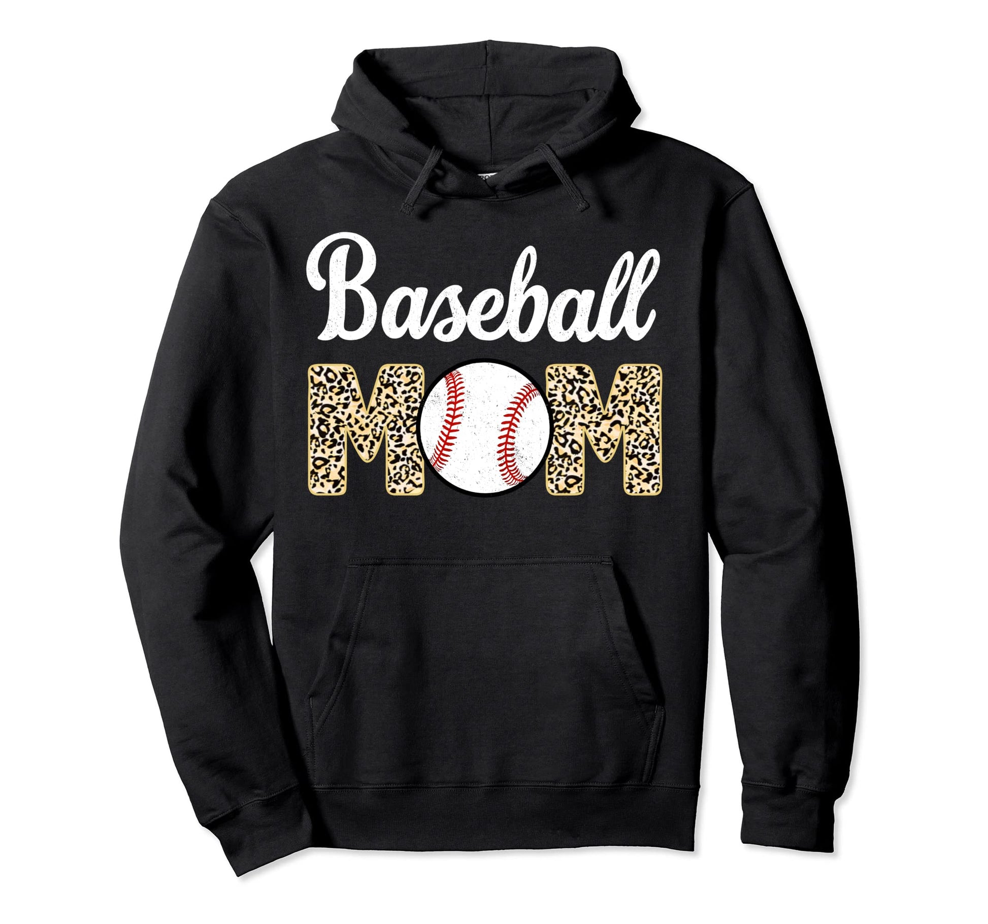 Baseball Mom Leopard Funny Softball Mom Hoodie - Streetwear Style Unisex - T-Shirt, Sweatshirt, Hoodie